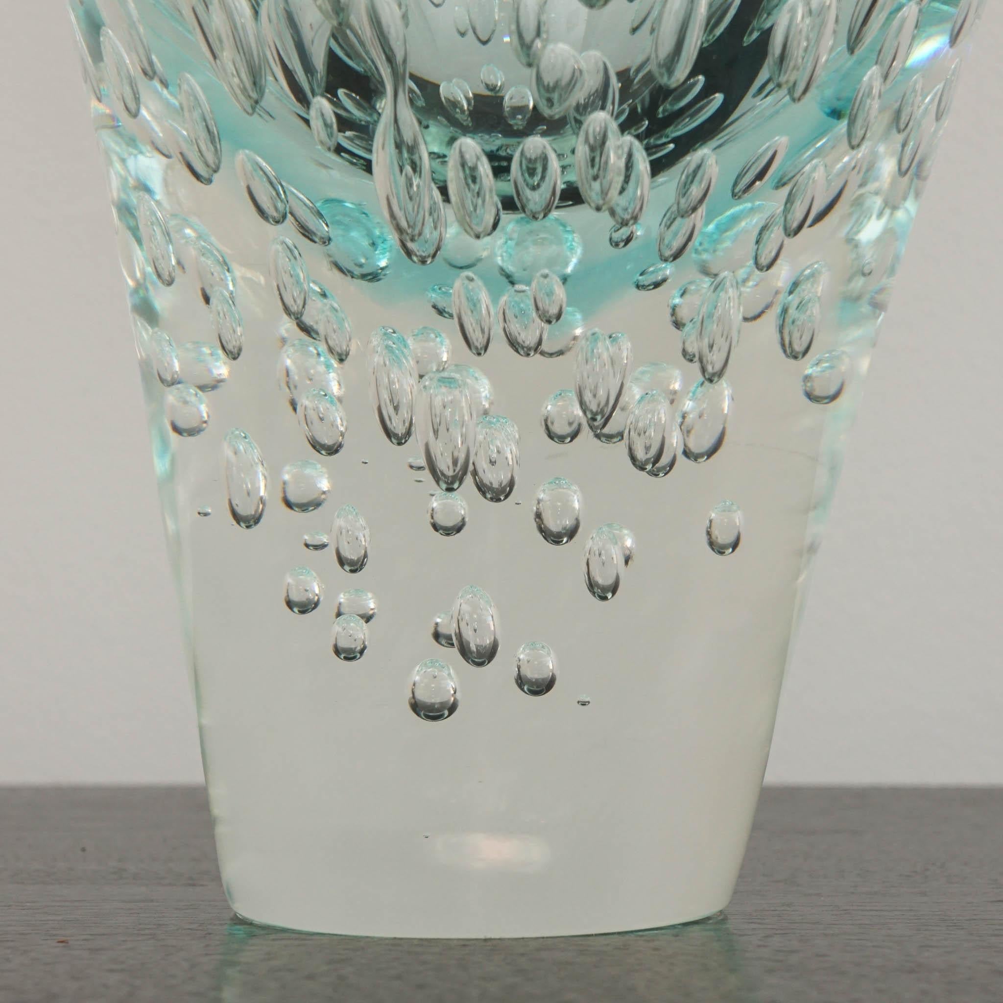 Jarrón de cristal de Murano Bubble Acqua Moderno en venta