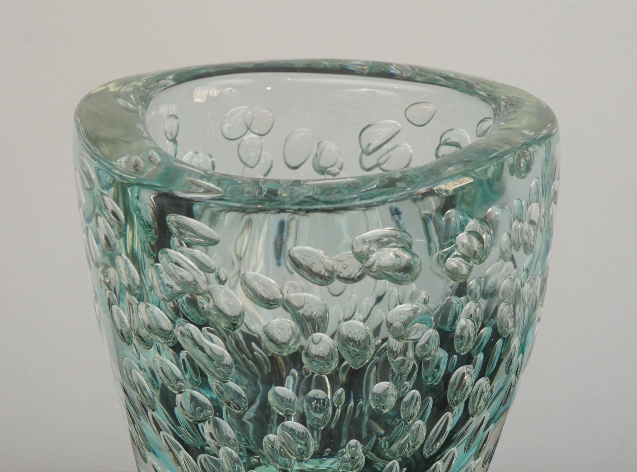 Jarrón de cristal de Murano Bubble Acqua Francés en venta