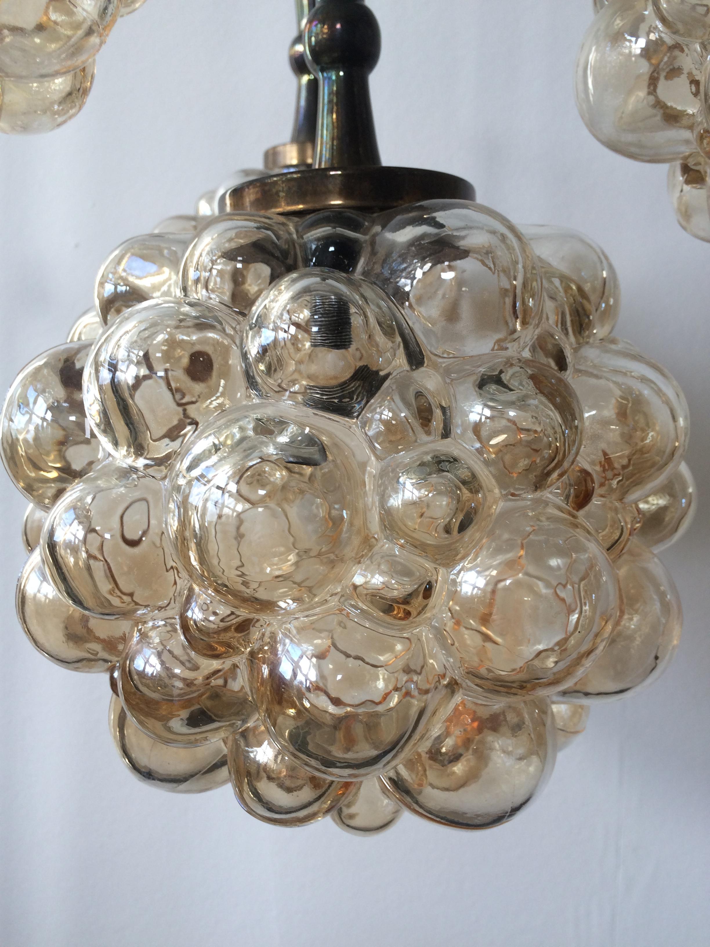 Bubble Amber Pendants by Helena Tynell for Limburg For Sale 1