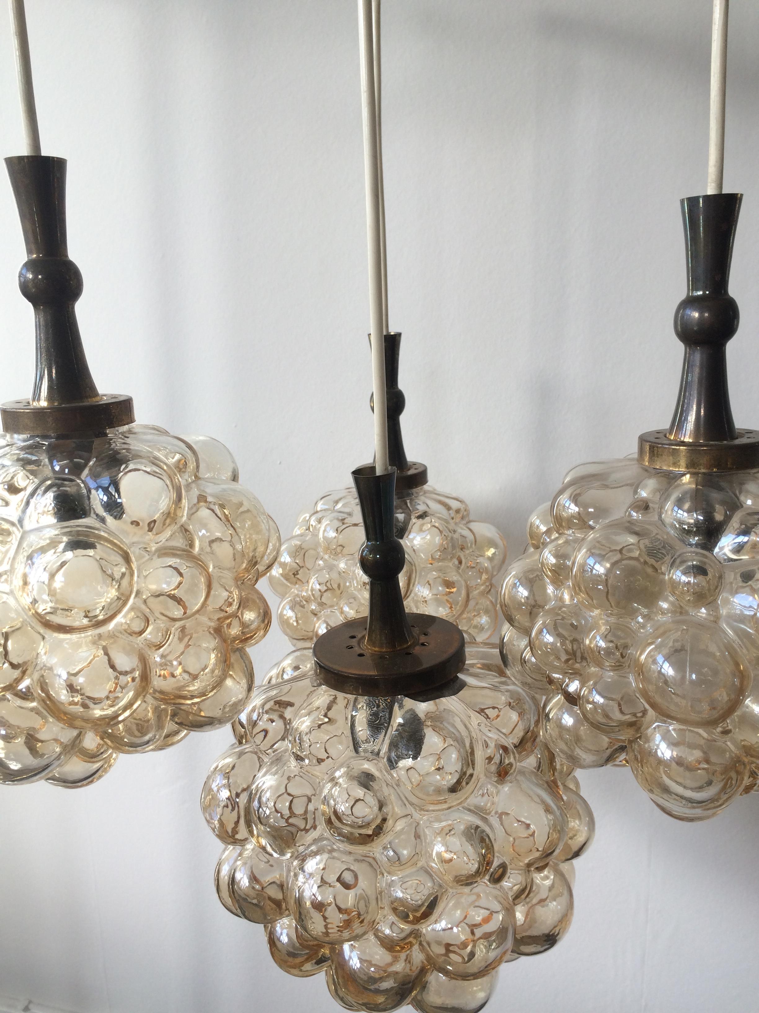 Bubble Amber Pendants by Helena Tynell for Limburg For Sale 2