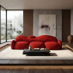 Bubble Big Sculptural Red Sofa - Contemporary Luxury Comfort Sofa by MainGUILTY