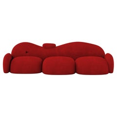 Bubble Big Sculptural Red Sofa - Contemporary Luxury Comfort Sofa by MainGUILTY