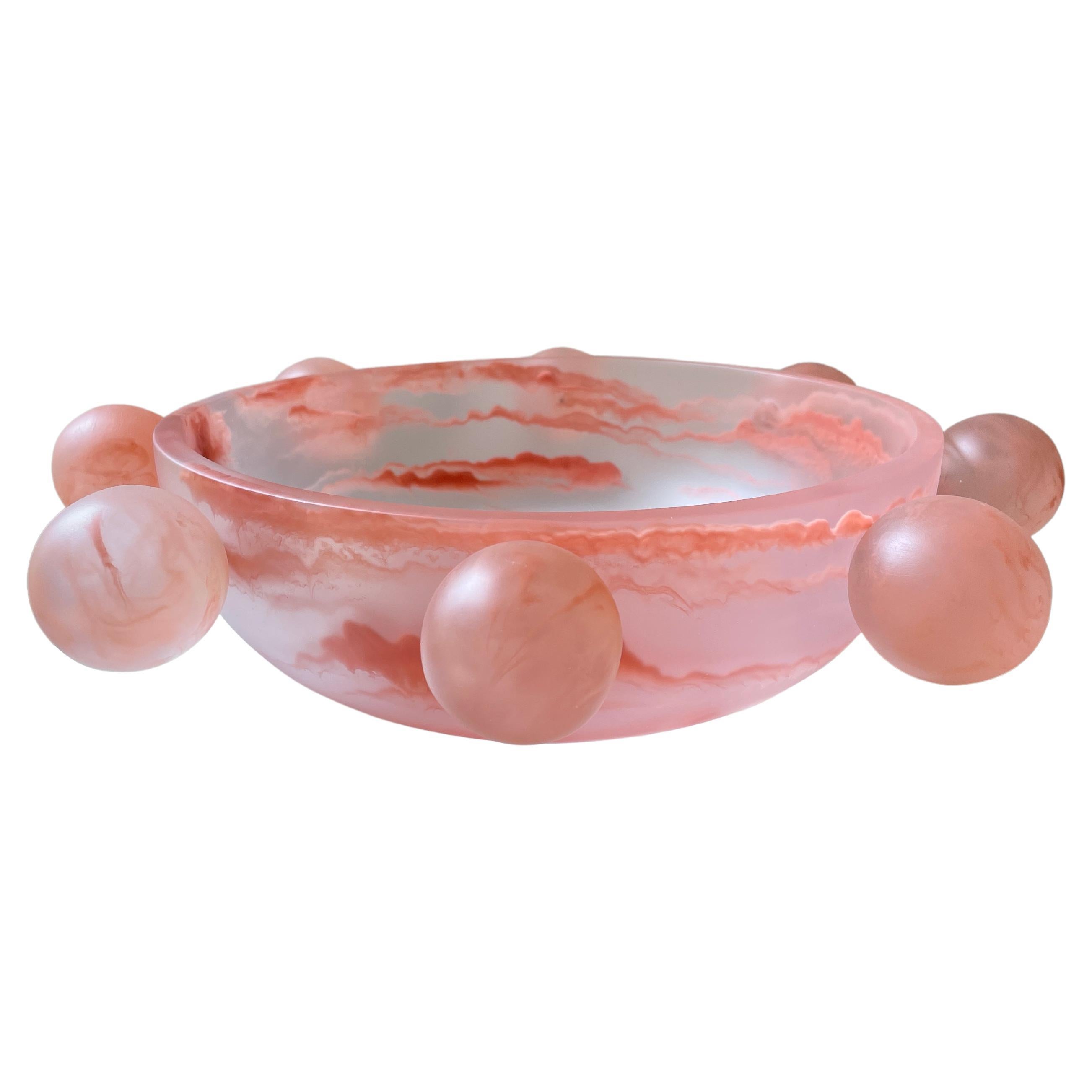  Bubble Bowl in Light Pink Resin by Paola Valle For Sale