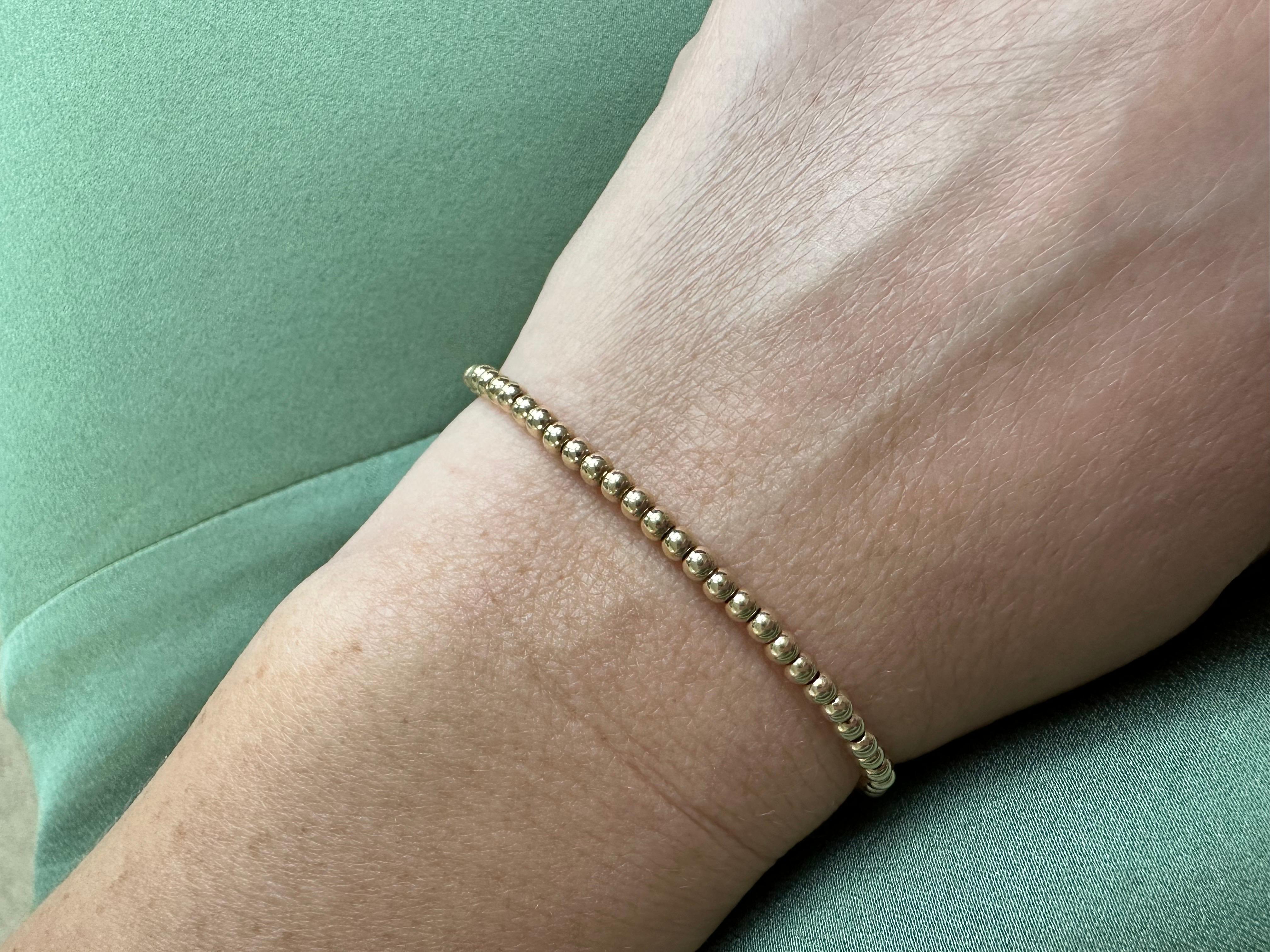 Bubble bracelet 14KT yellow gold 7.5 inches For Sale 1