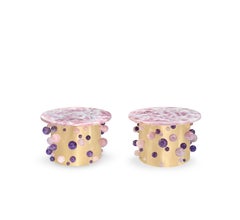 Bubble Cherry Blossom Rock Crystal Cocktail Tables by Phoenix