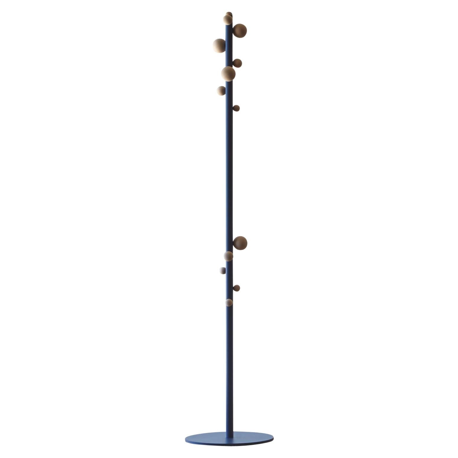 For Sale: Blue (Intense Blue Lacquer) Bubble Clothes Stand in Black Aniline Structure, by Skrivo