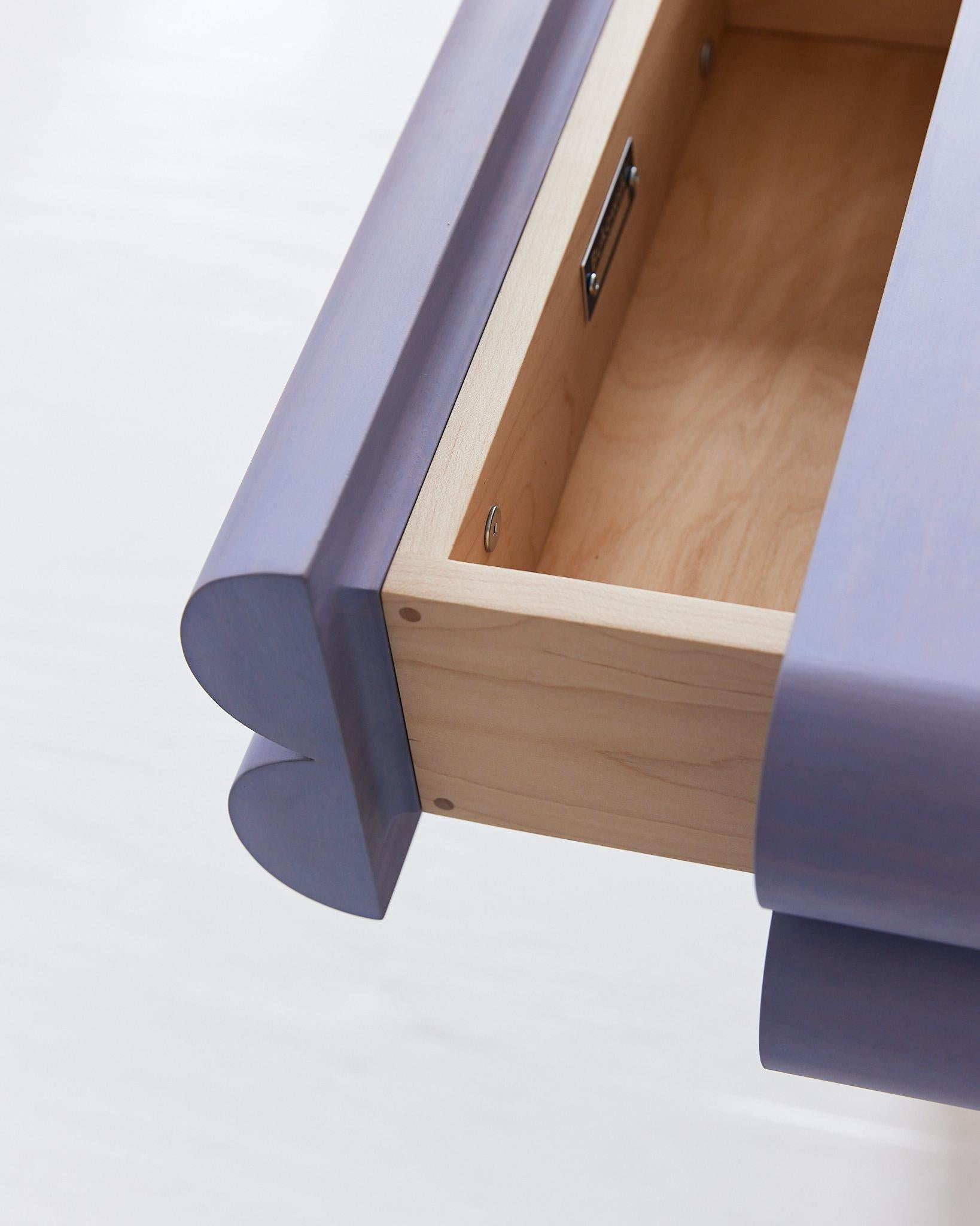 Bubble Console Table (Small) – Modern Wall Mount Entry Table in Lilac Maple In New Condition For Sale In Philadelphia, PA
