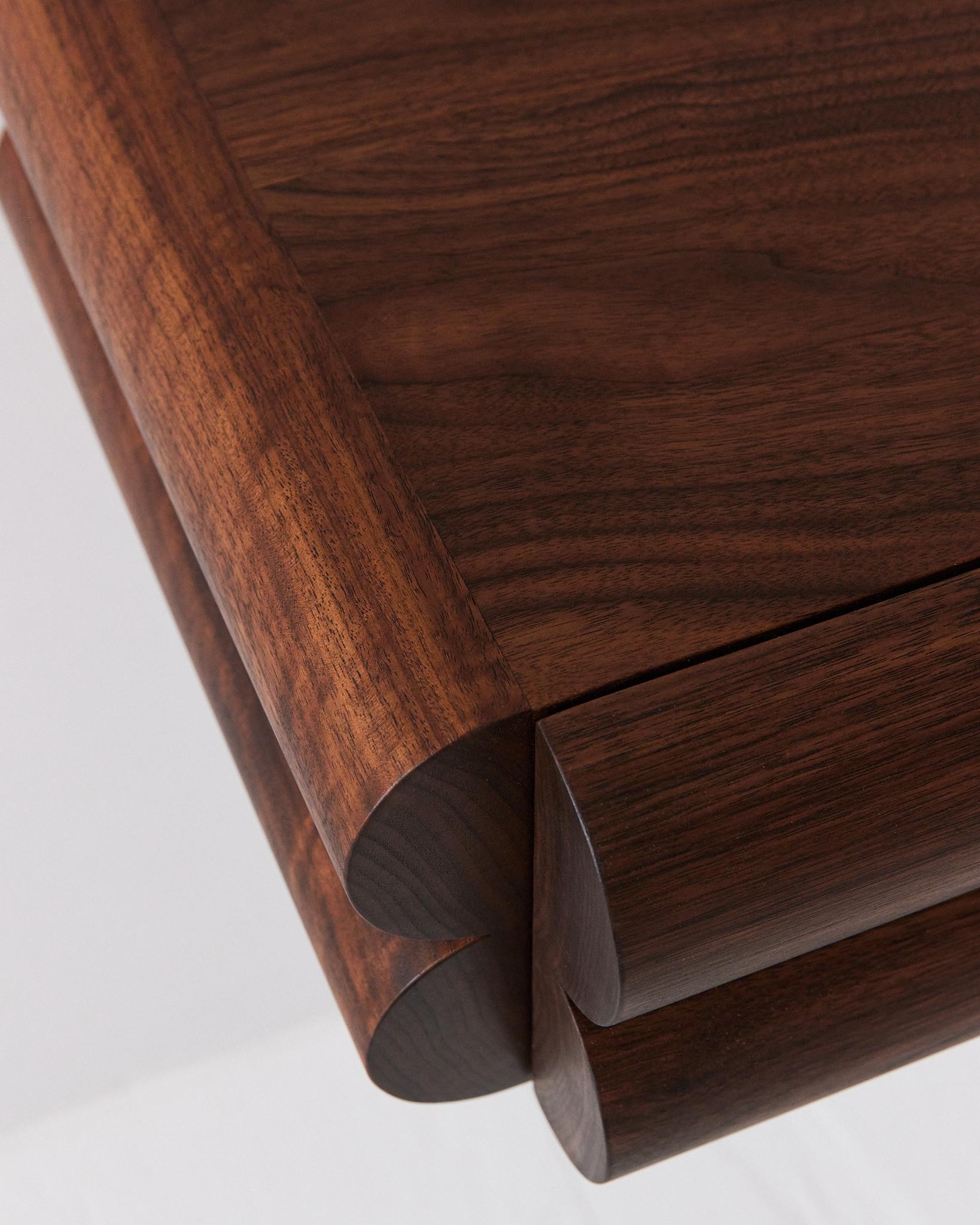 Bubble Console Table (Small) – Modern Wall Mounted Entry Table in Walnut In New Condition For Sale In Philadelphia, PA