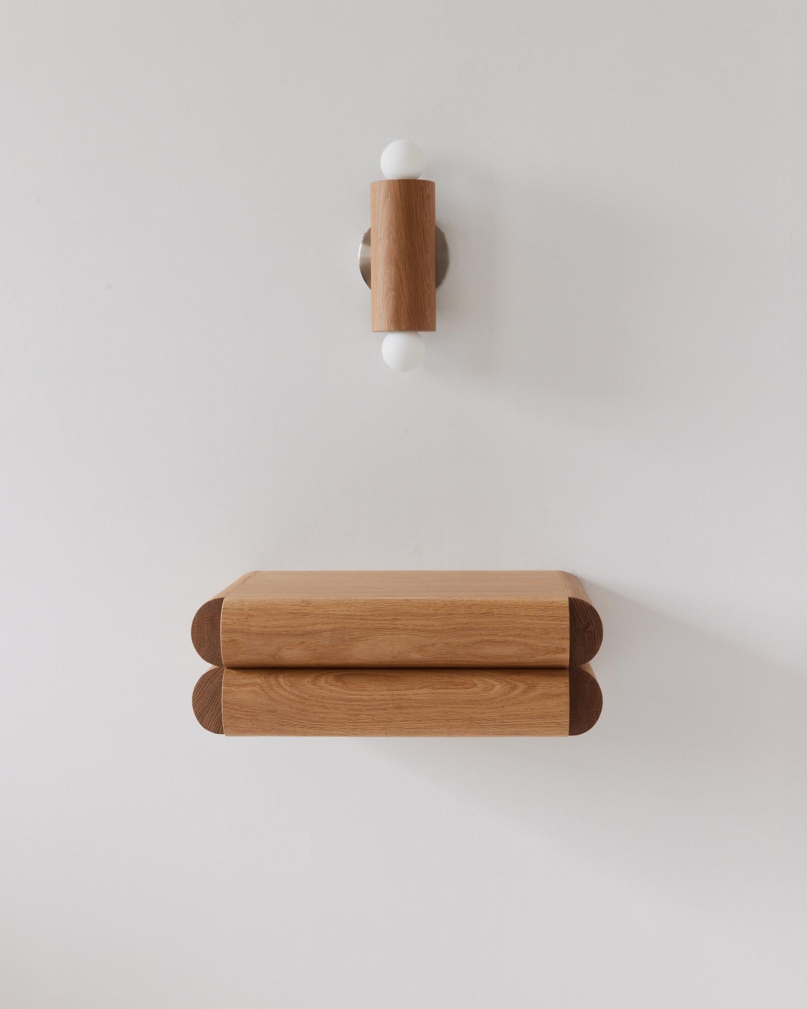 Bubble Console Table (Small) – Modern Wall Mounted Entry Table in White Oak In New Condition For Sale In Philadelphia, PA