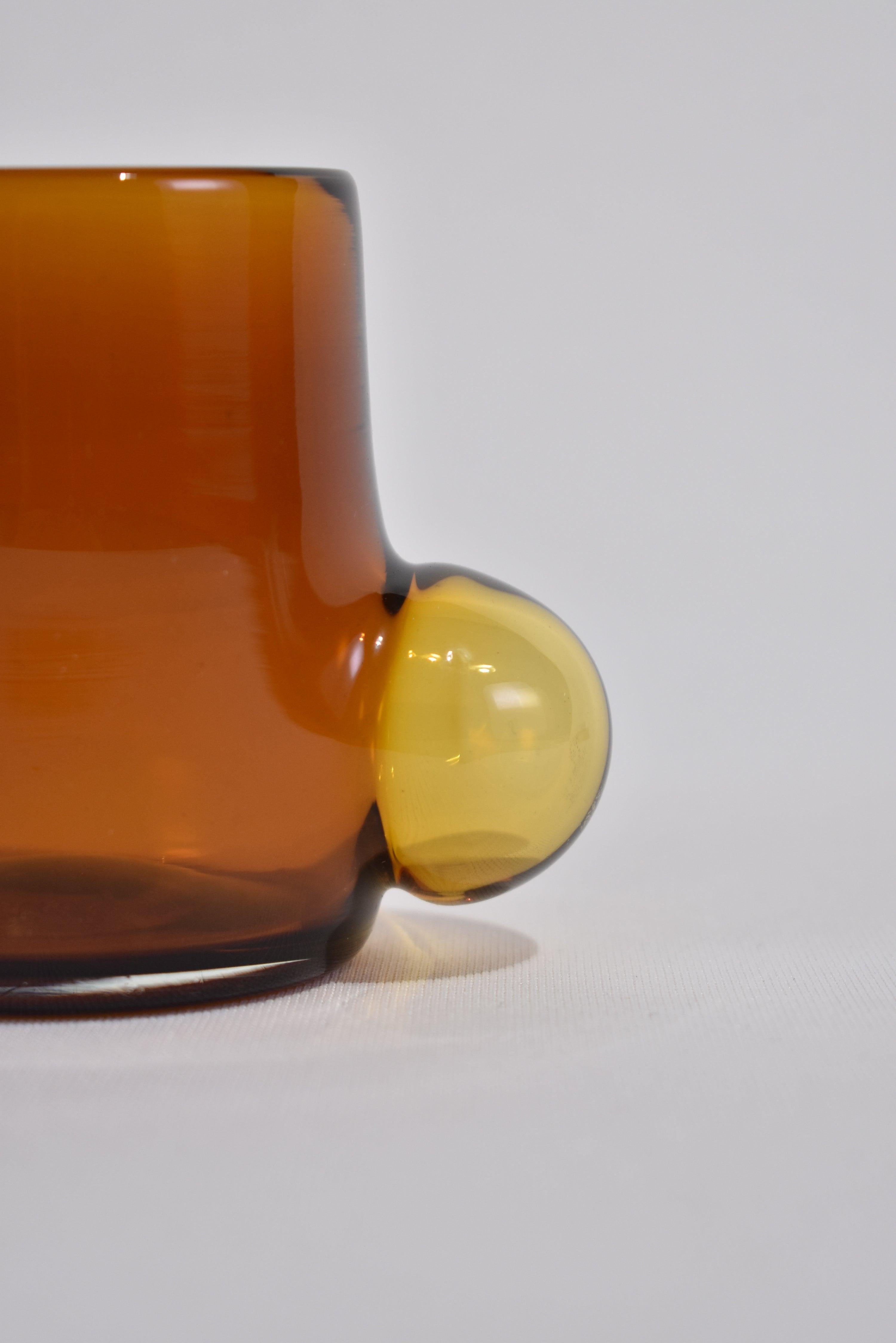 American Bubble Cup in Amber For Sale