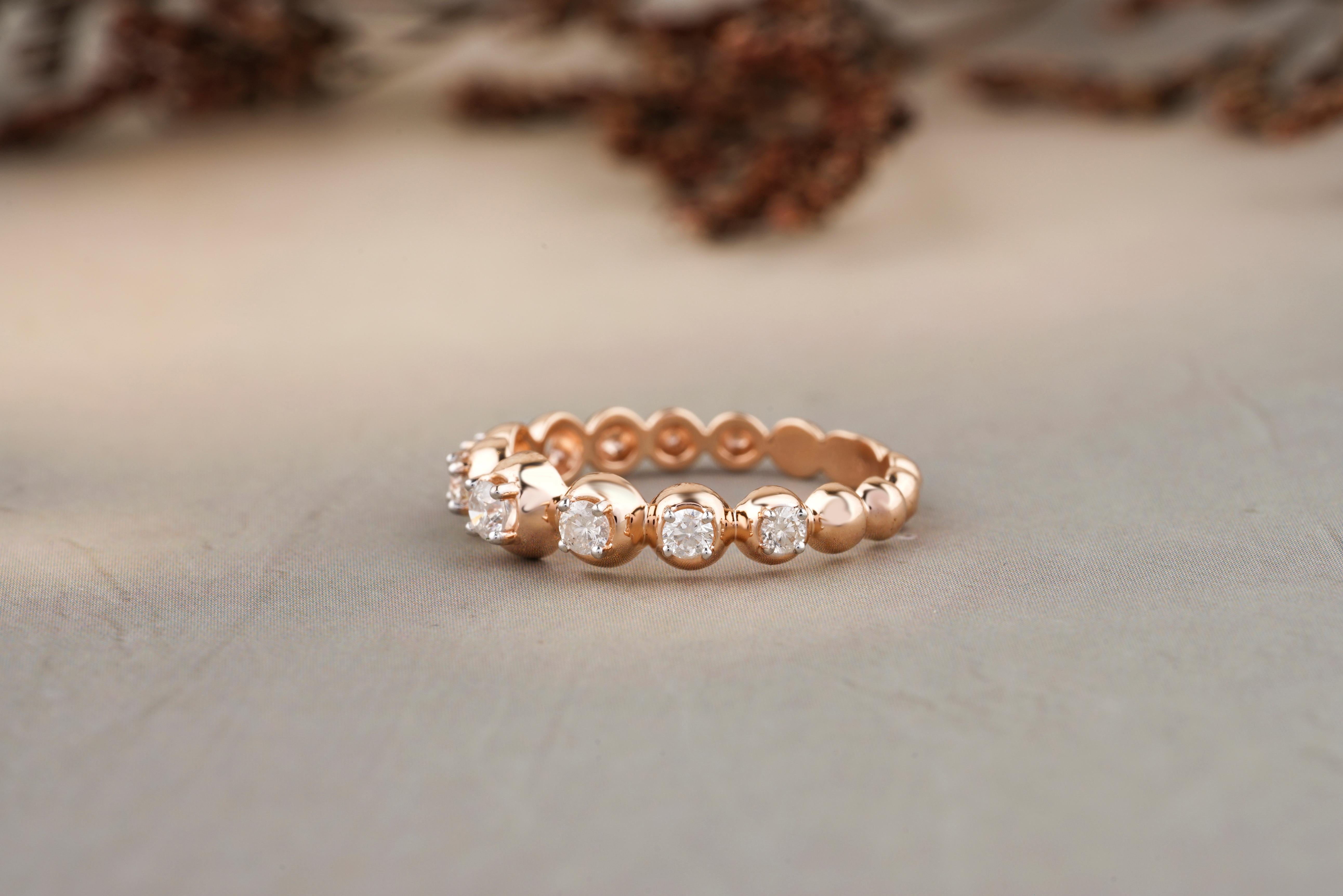 For Sale:  Bubble Design Eternity Band Set With Round Diamonds in 18k Solid Gold 3