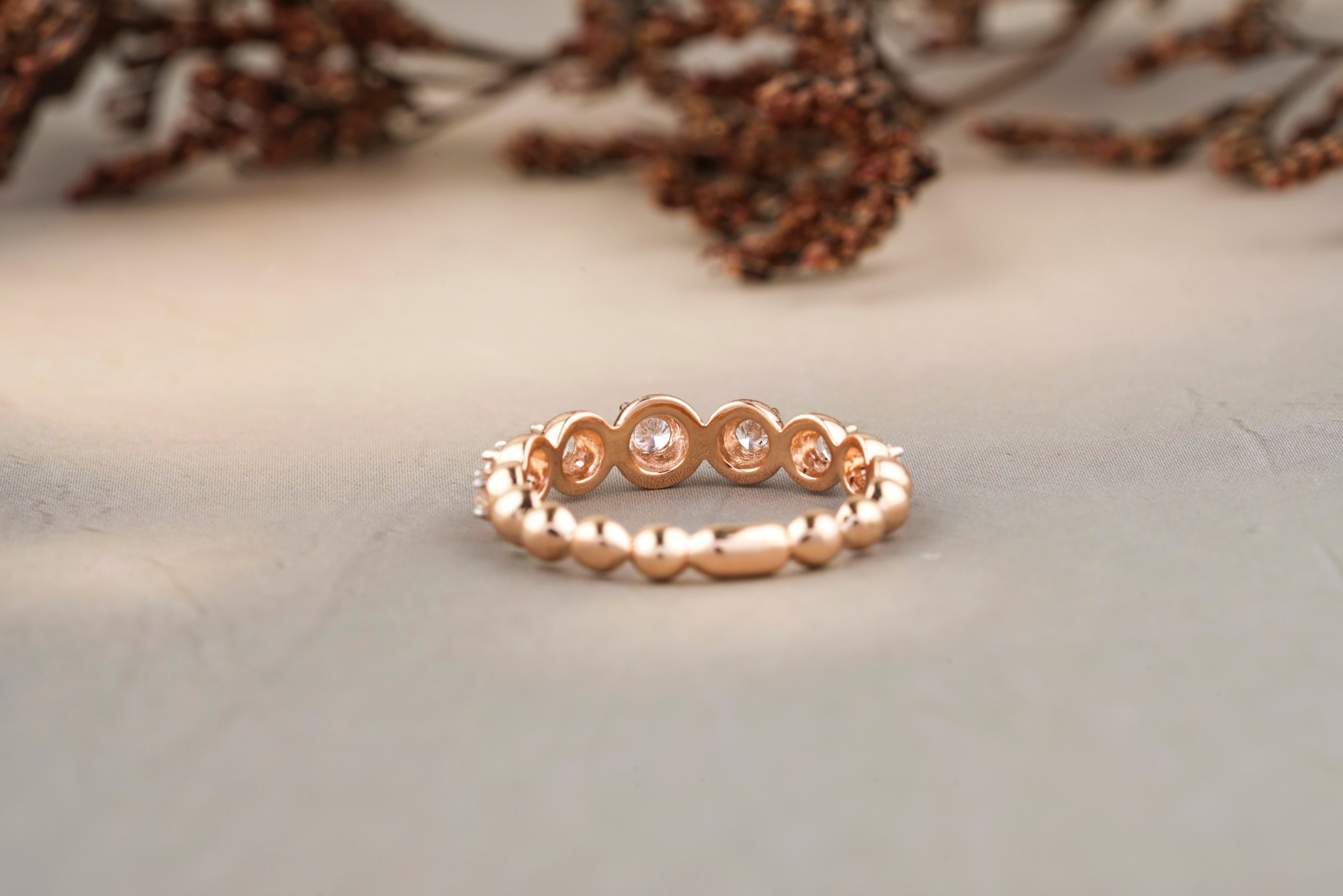 For Sale:  Bubble Design Eternity Band Set With Round Diamonds in 18k Solid Gold 4