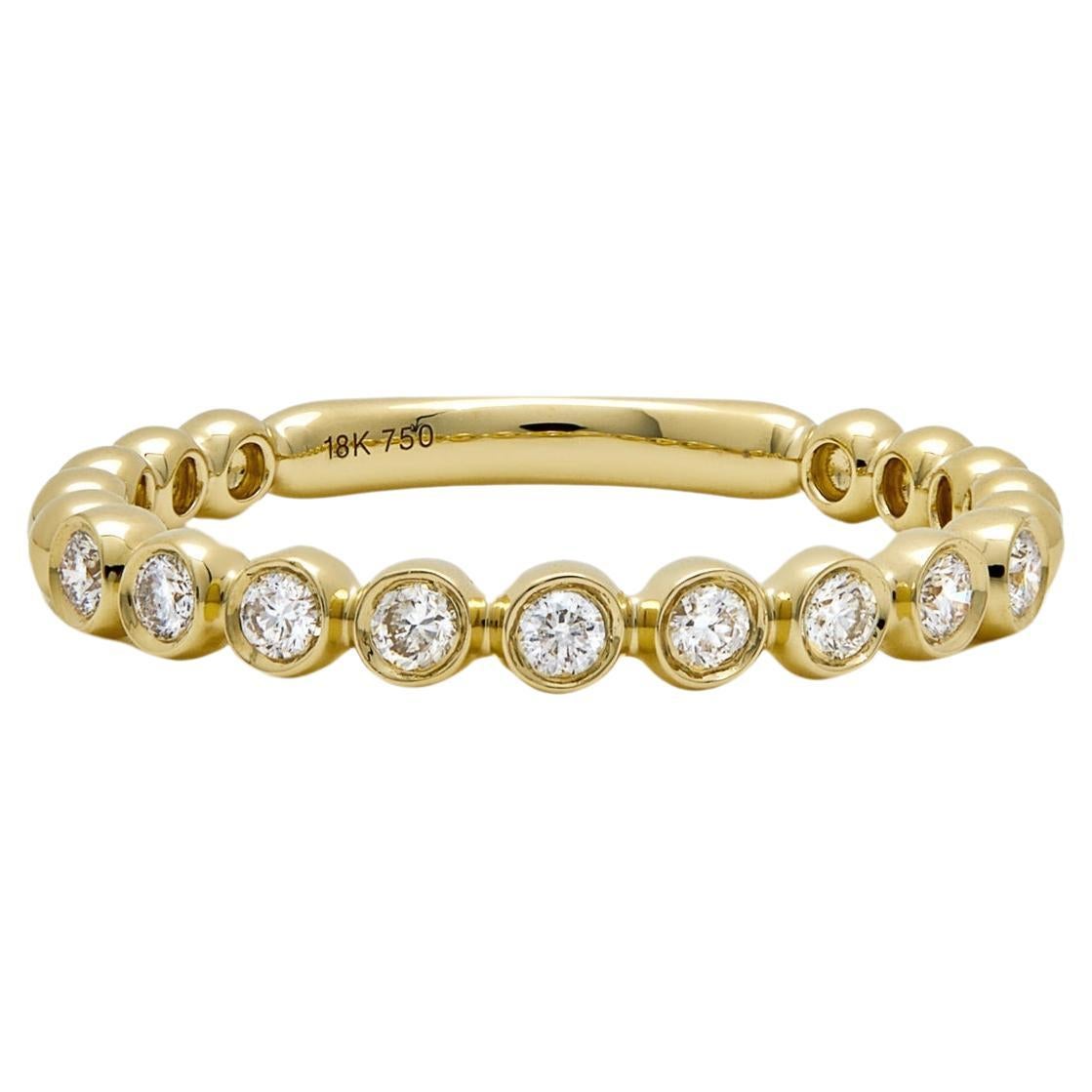 Bubble Diamond Partial Eternity Band in Yellow Gold For Sale