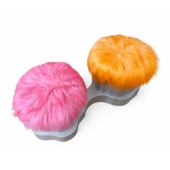 Bubble Duo Bench Powder-Coated Aluminum Ironed Goat Fur Cushions by Bert Furnari