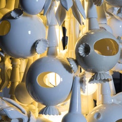 Lustre géant à fleurs en bulles de Roberto Cambi