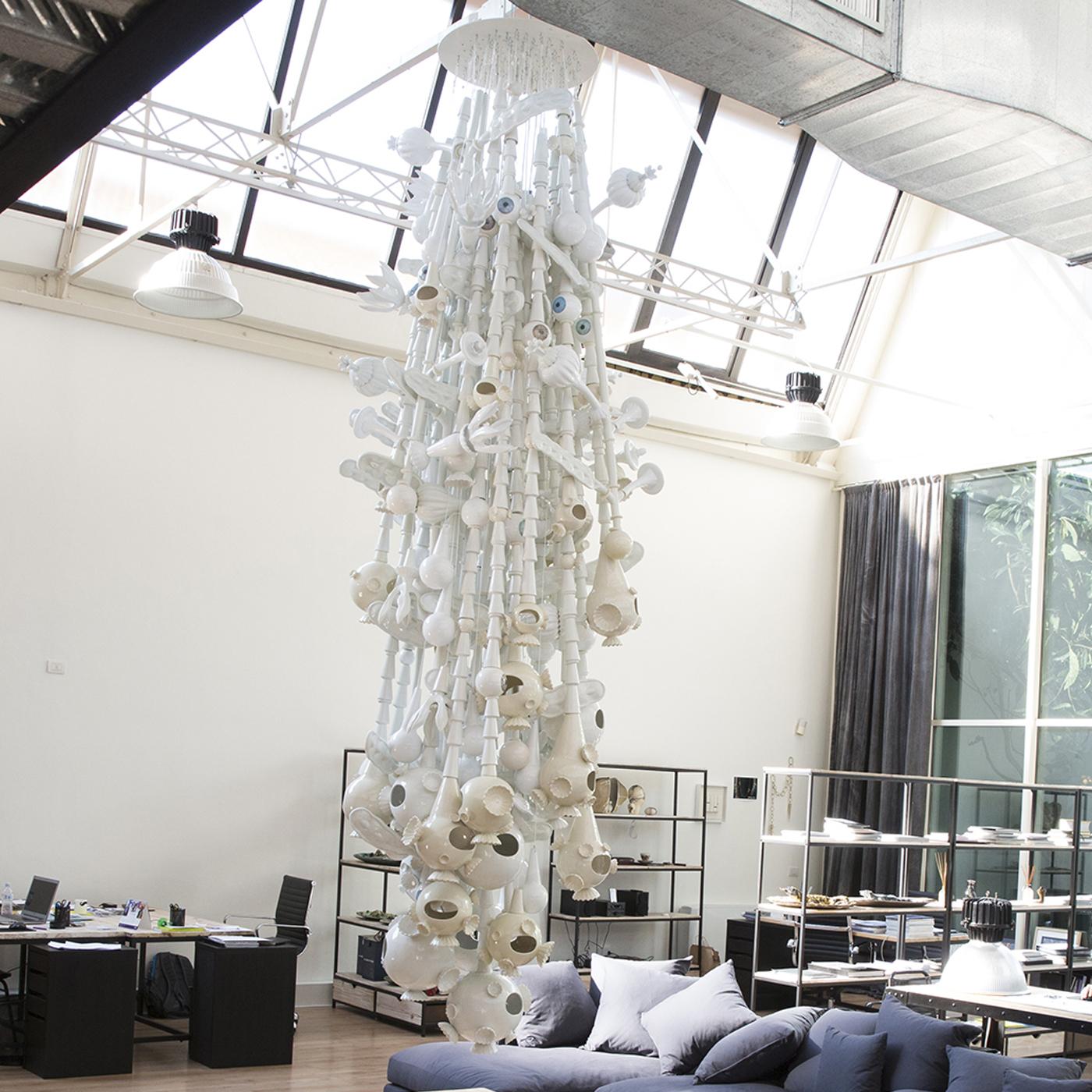 Moderne Lustre géant à fleurs en bulles de Roberto Cambi en vente