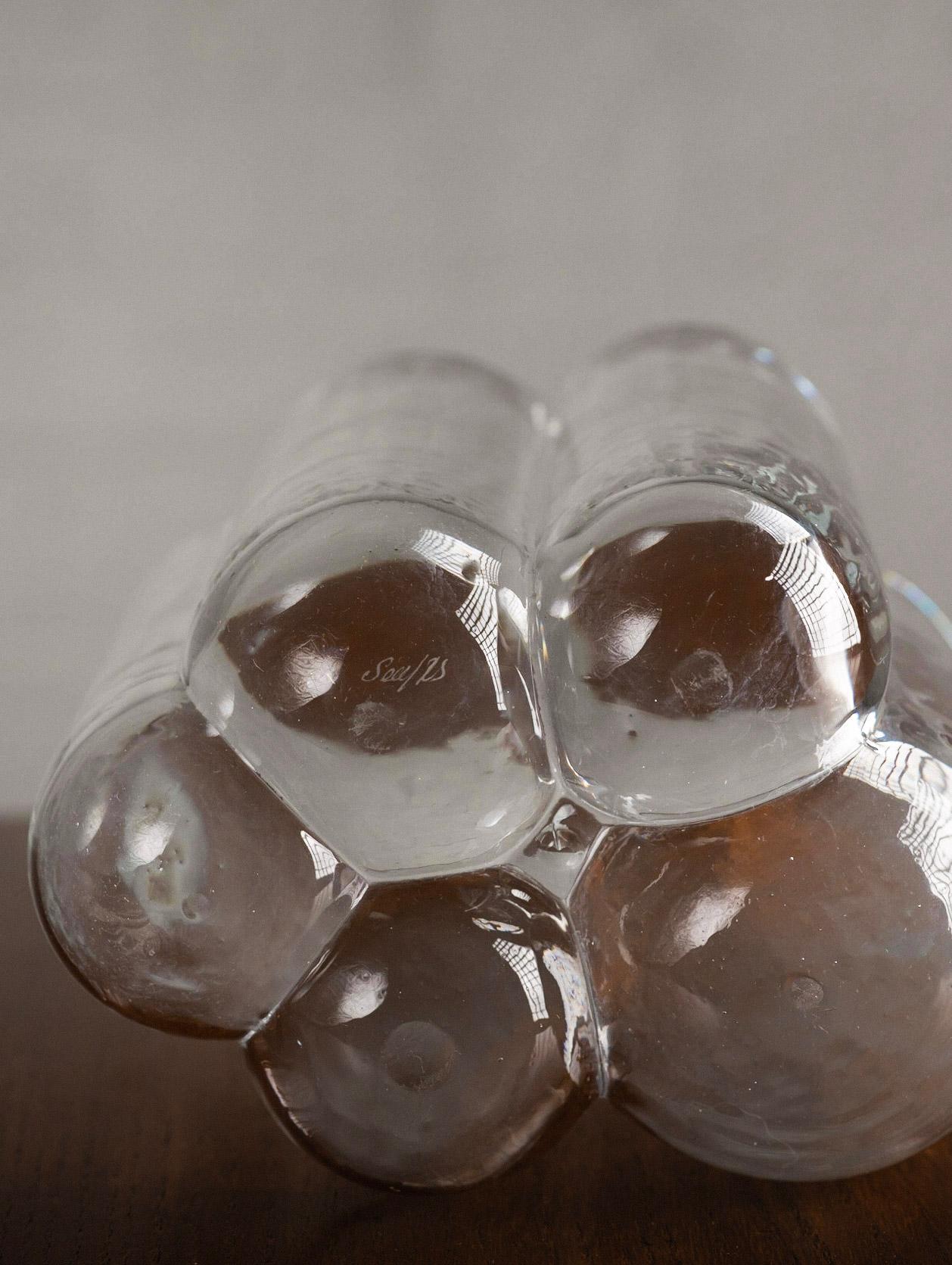 Hollywood Regency Bubble Form Textured Glass Vase by Sea Glasbruk Sweden