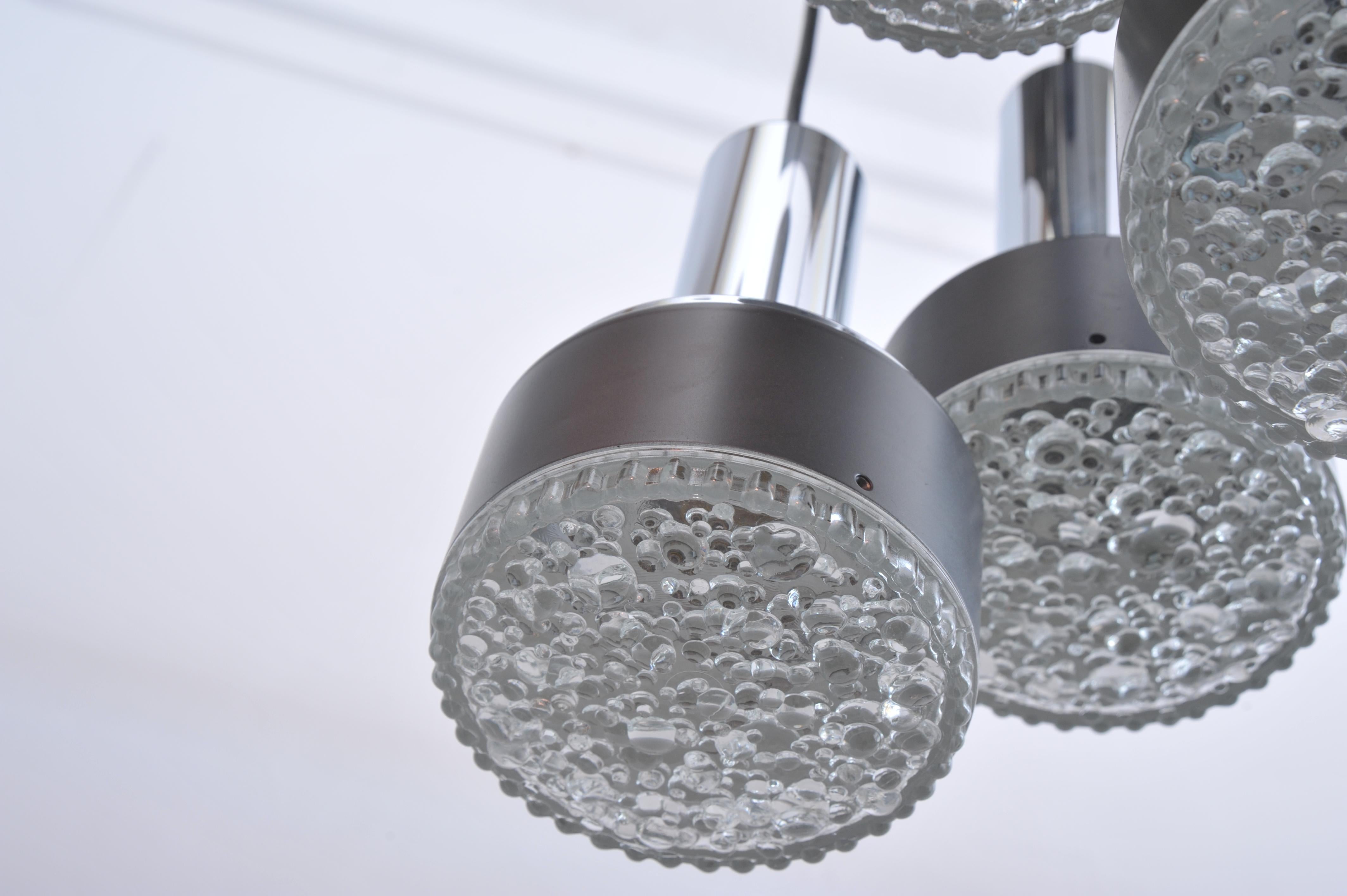 Lampada a sospensione a cascata in vetro a bolle di Staff (1960) in vendita 3