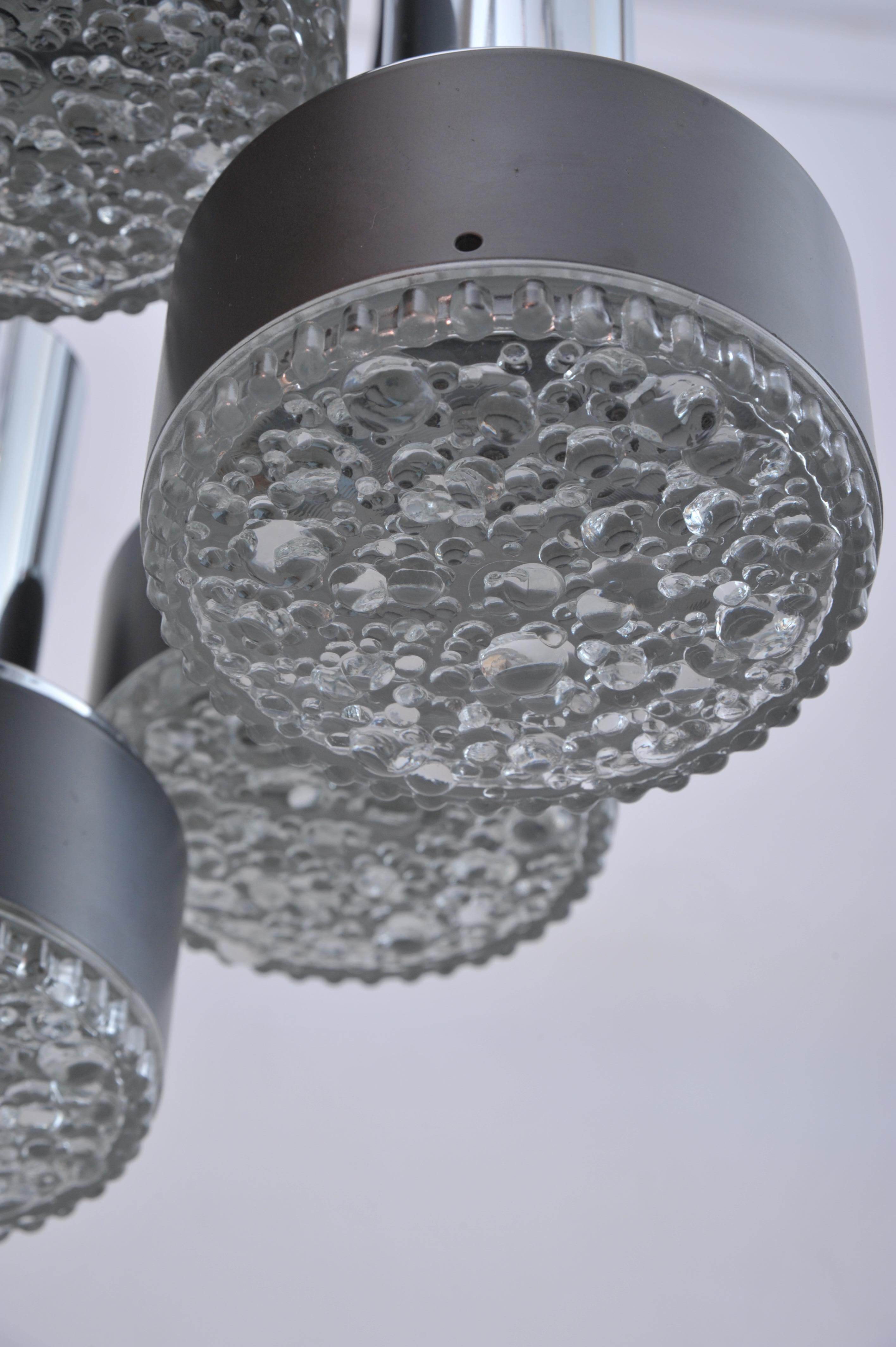 Lampada a sospensione a cascata in vetro a bolle di Staff (1960) in vendita 1