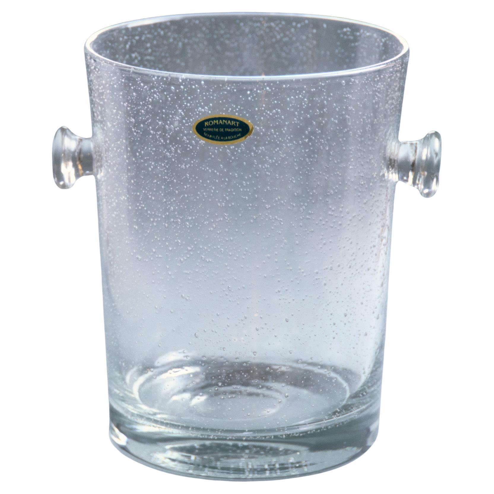 Sektkübel aus Blasenglas, Romanart, 1970er Jahre