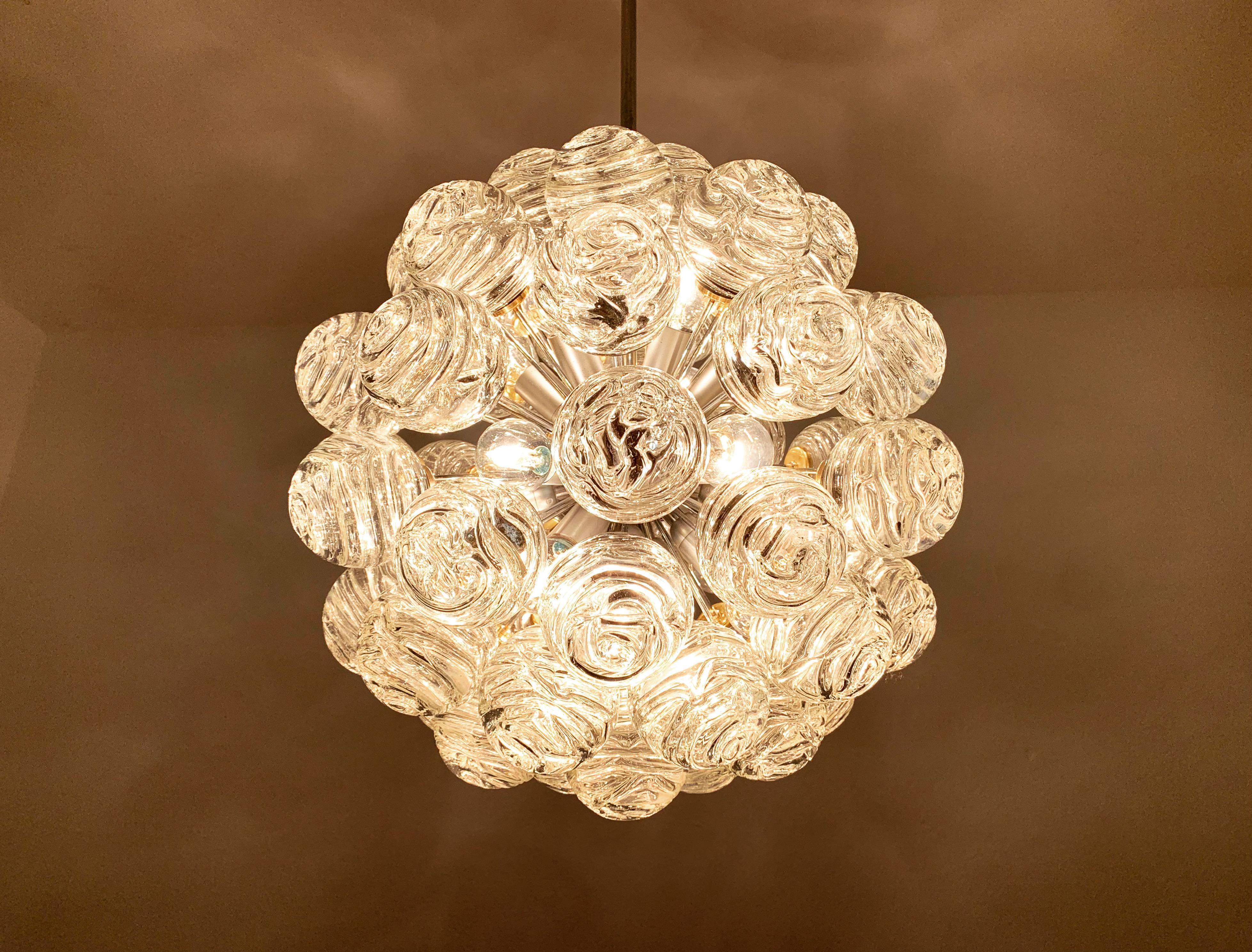 Lampadario a bolle di vetro di Doria in vendita 5