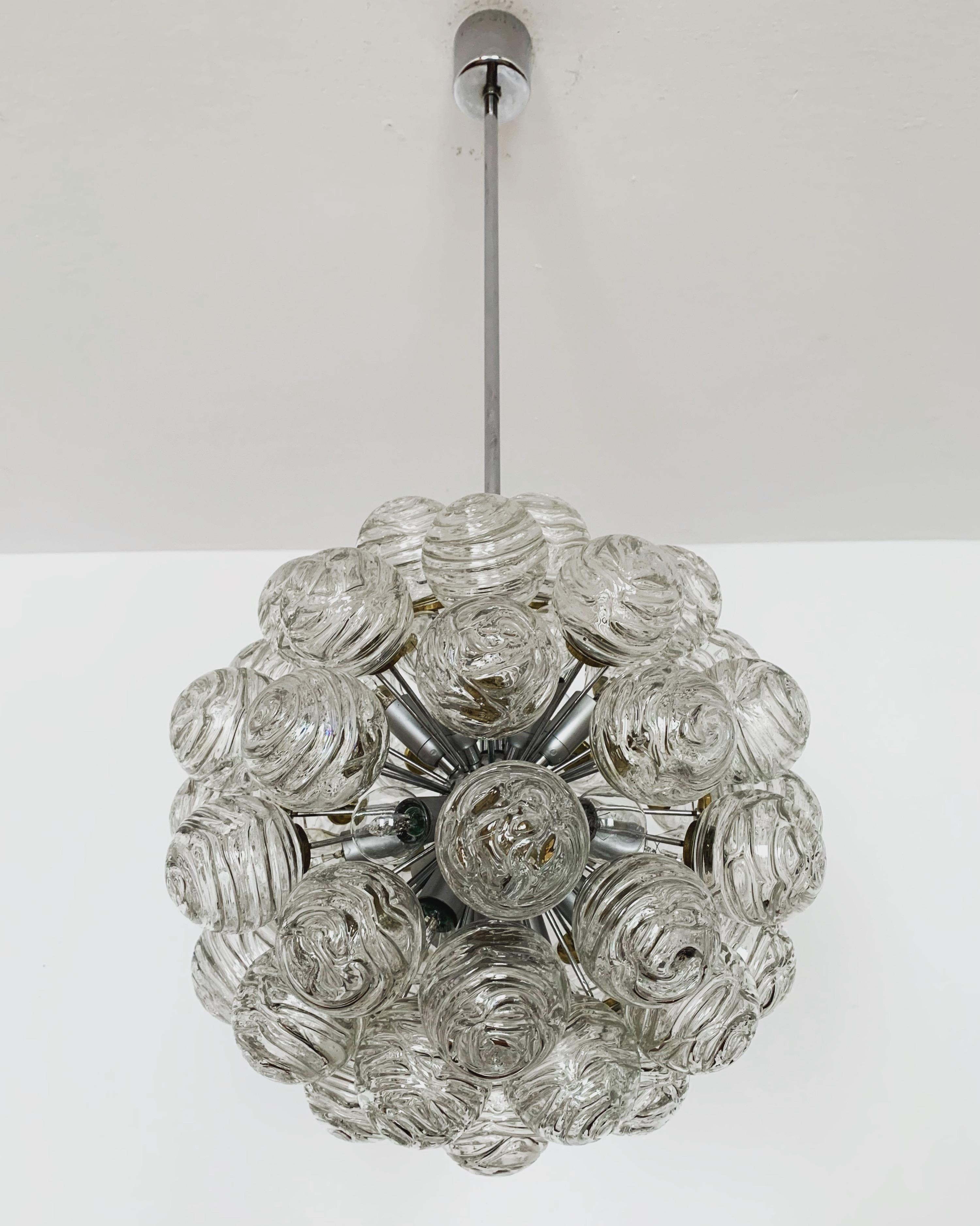 Mid-20th Century Bubble Glass Chandelier by Doria  For Sale