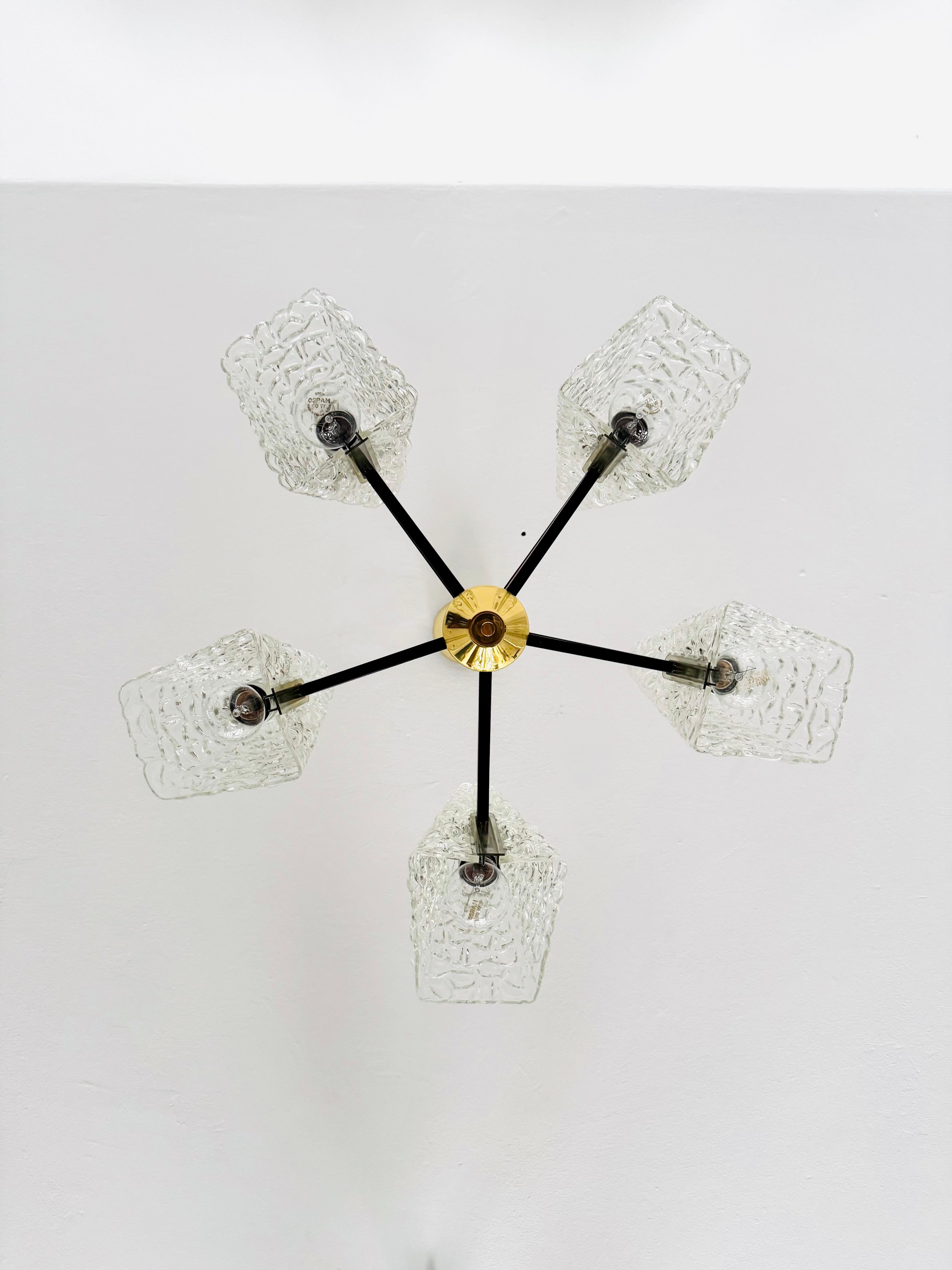 Métal Lustre en verre bullé de Rupert Nikoll en vente