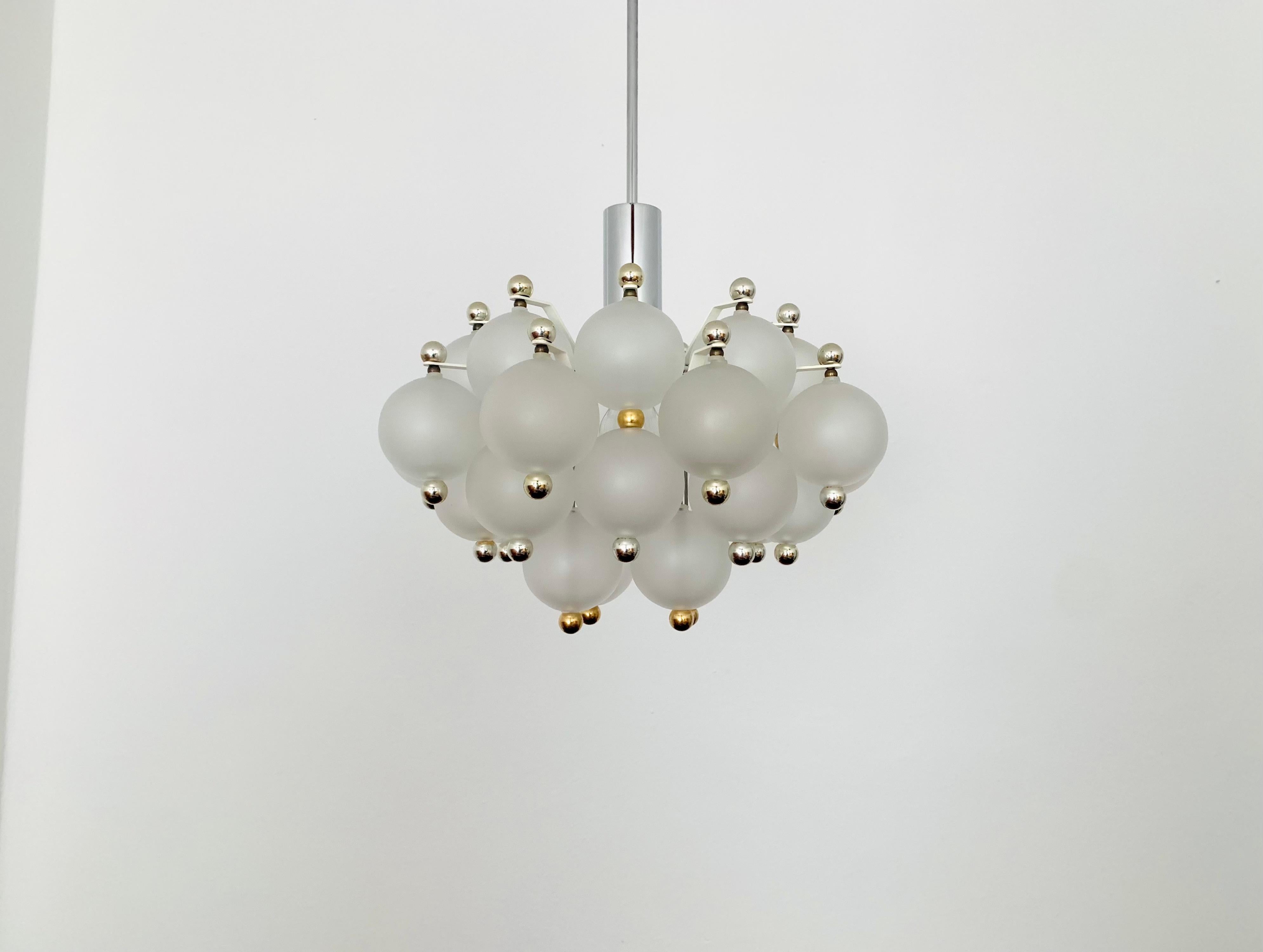 Mid-Century Modern Bubble Glass Chandelier For Sale