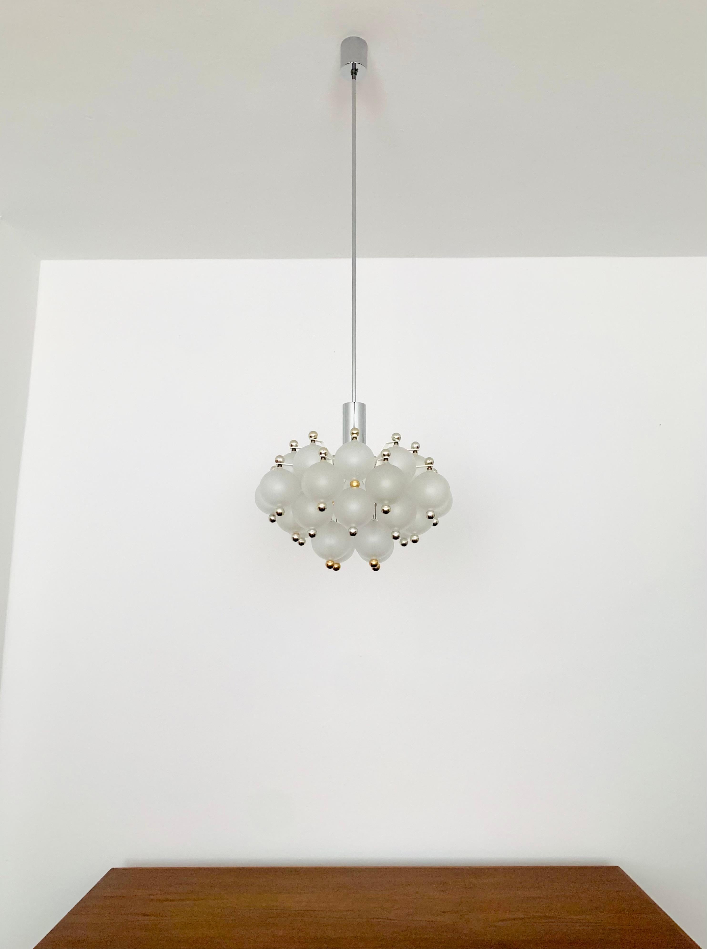 Mid-20th Century Bubble Glass Chandelier For Sale