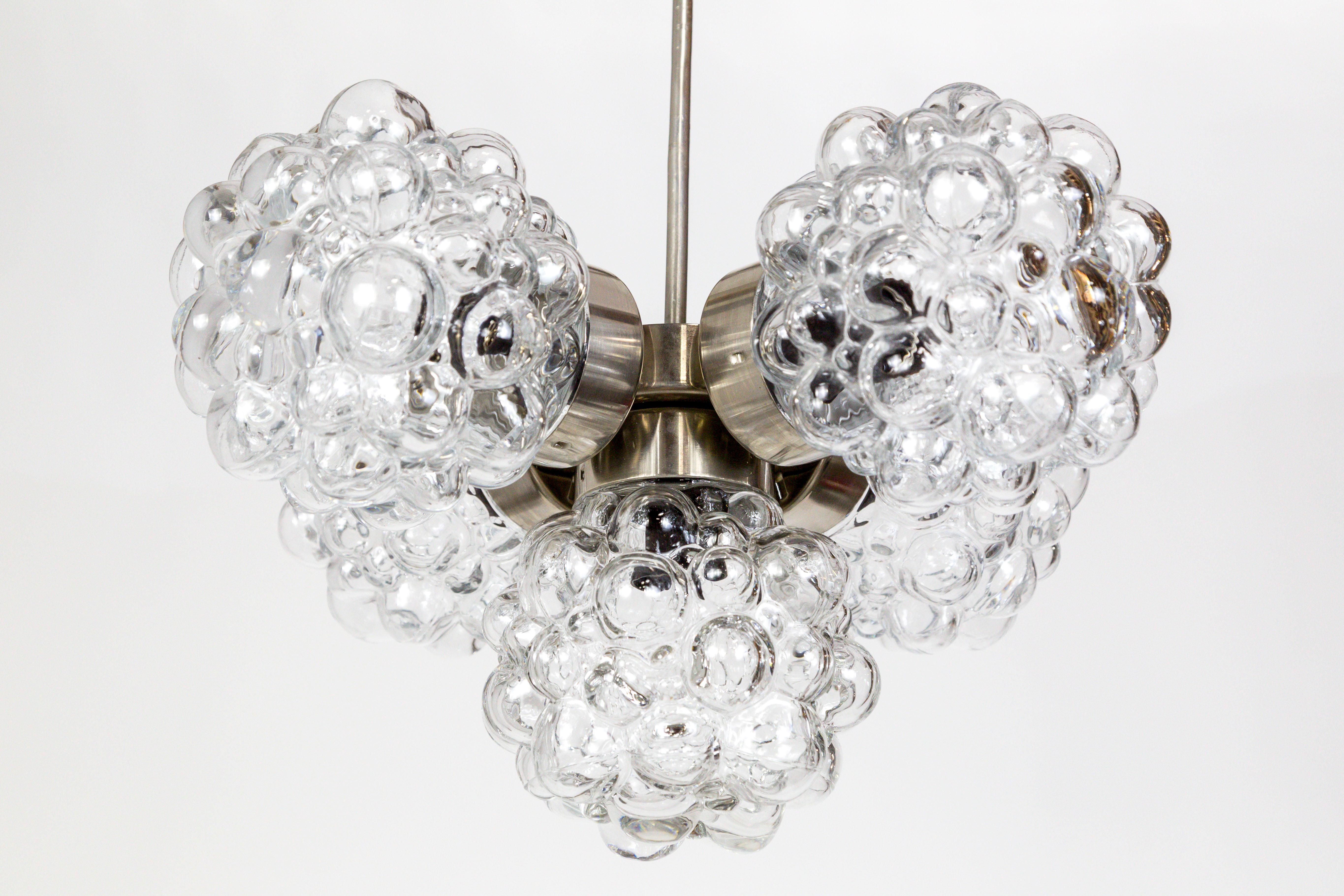Mid-Century Modern Bubble Glass Cluster Chandelier by Helena Tynell '2 Available'