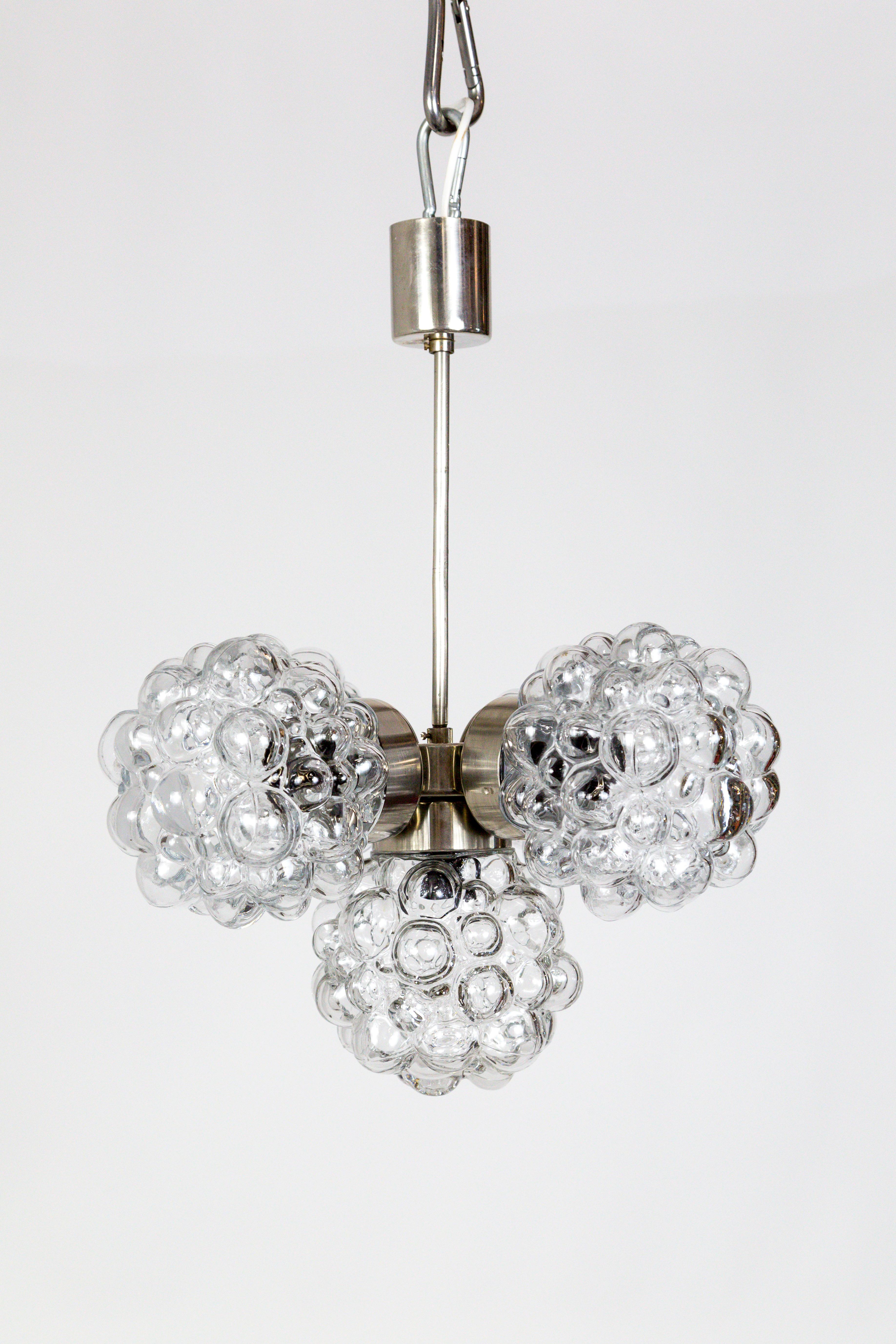 German Bubble Glass Cluster Chandelier by Helena Tynell '2 Available'