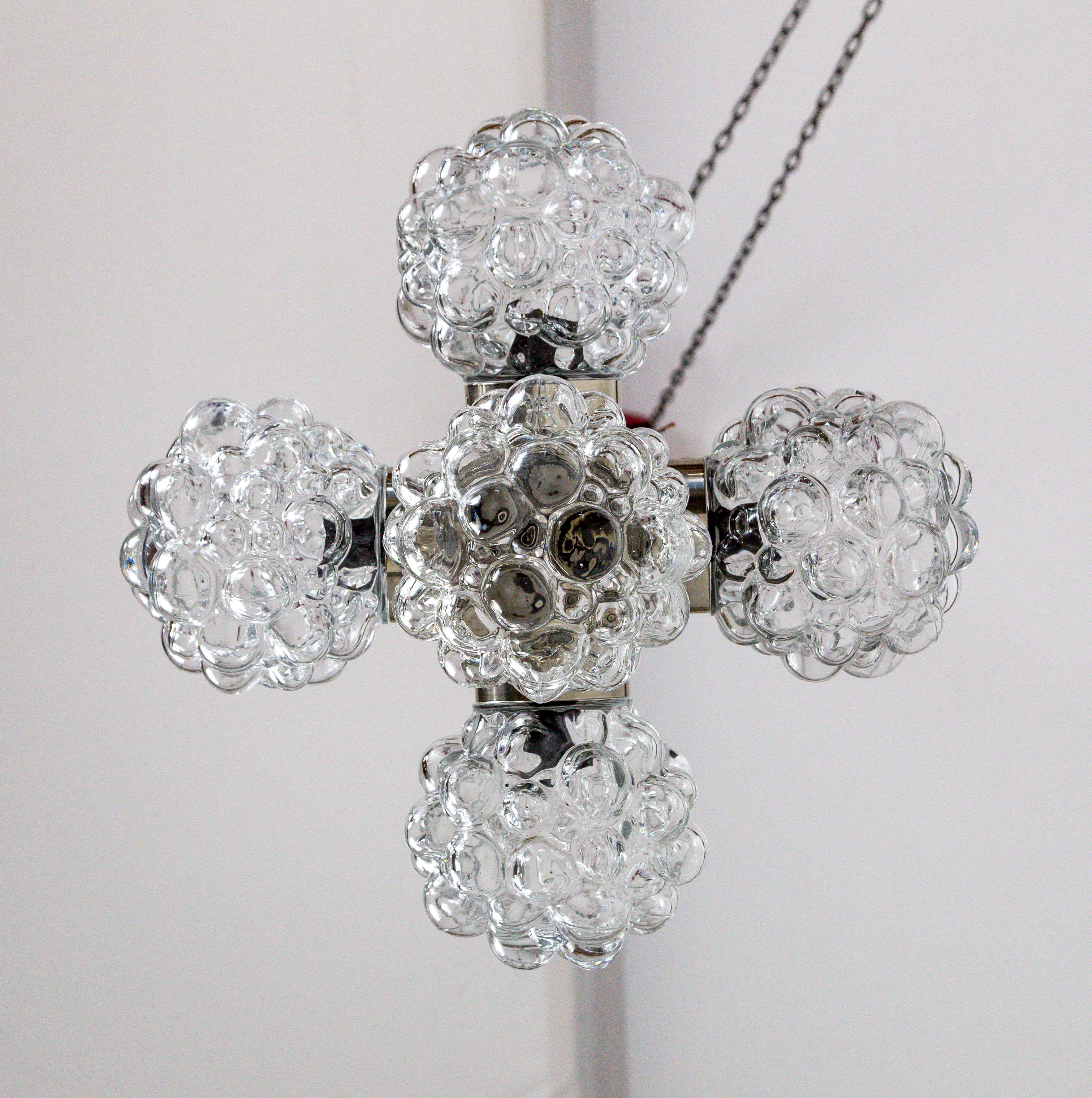 Molded Bubble Glass Cluster Chandelier by Helena Tynell '2 Available'