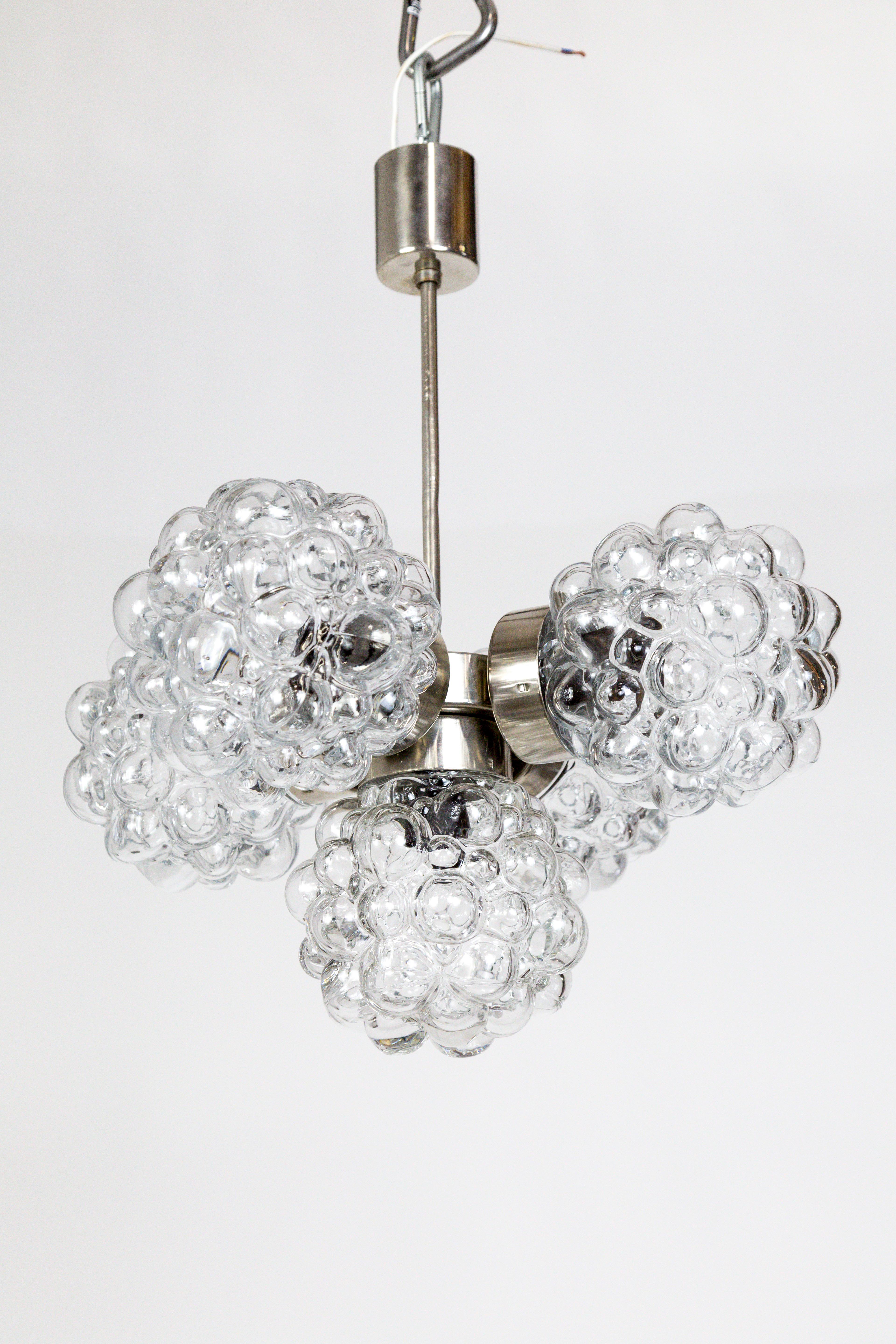 20th Century Bubble Glass Cluster Chandelier by Helena Tynell '2 Available'