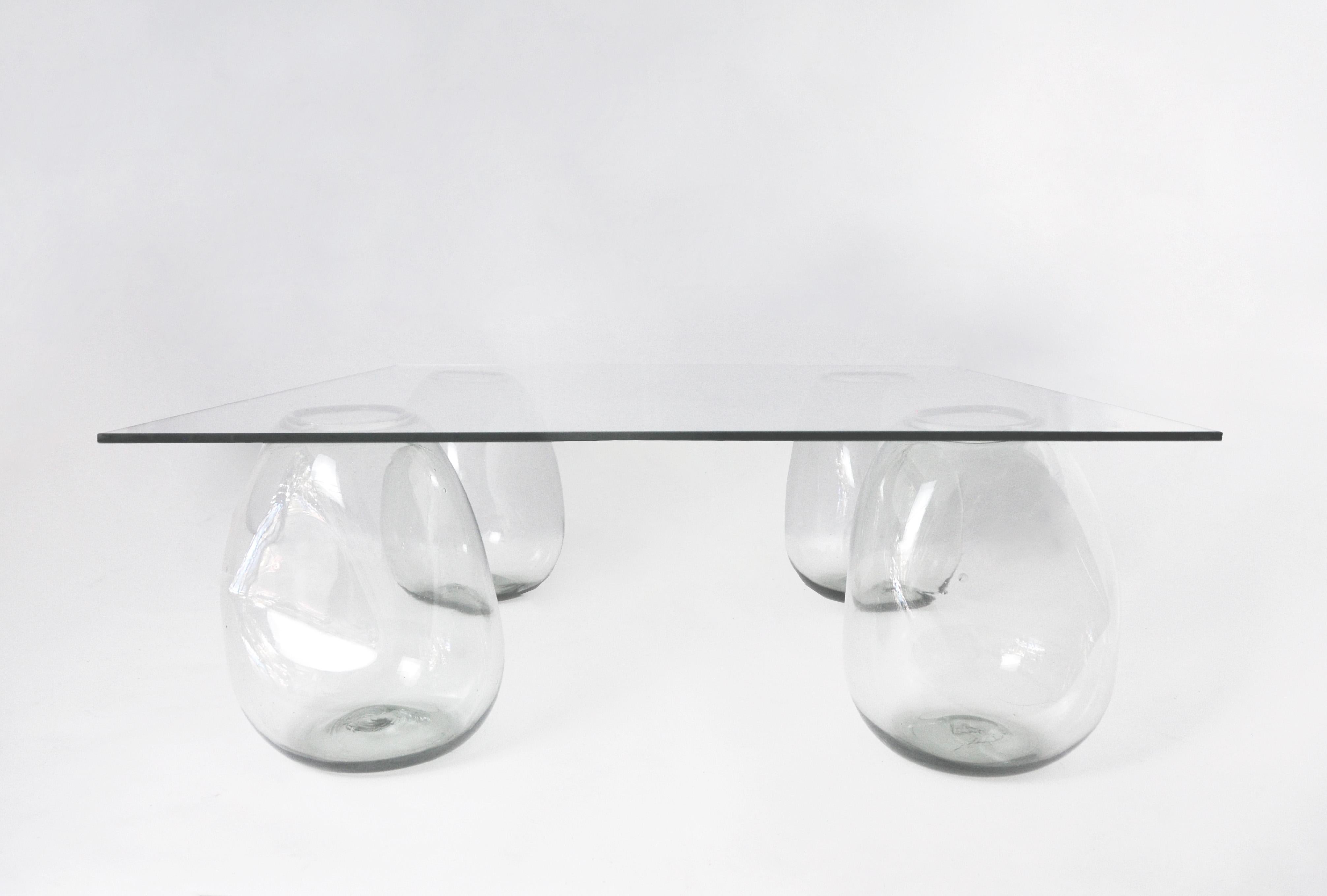 XXIe siècle et contemporain Table basse en verre à bulles en vente
