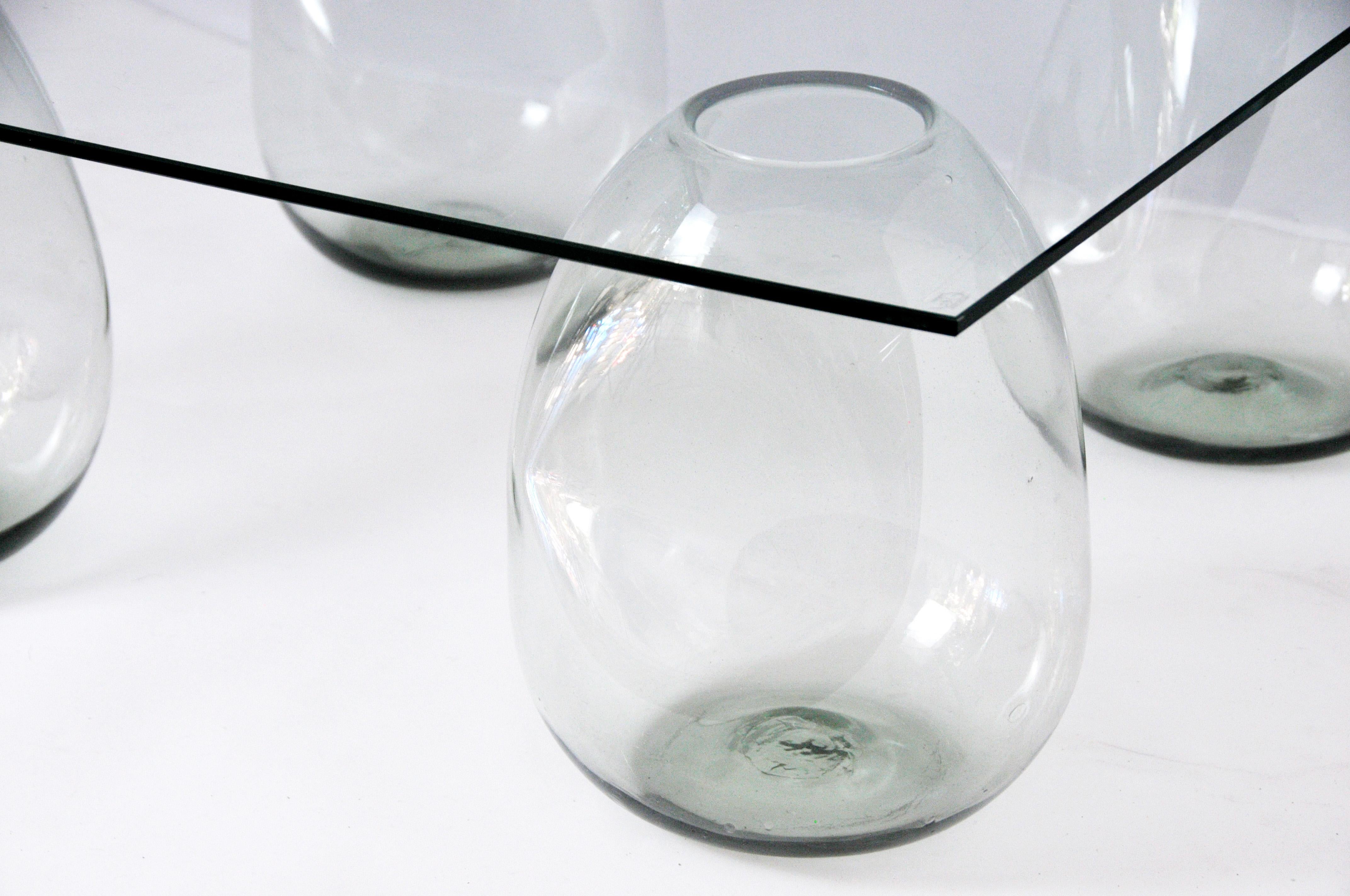 Verre Table basse en verre à bulles en vente