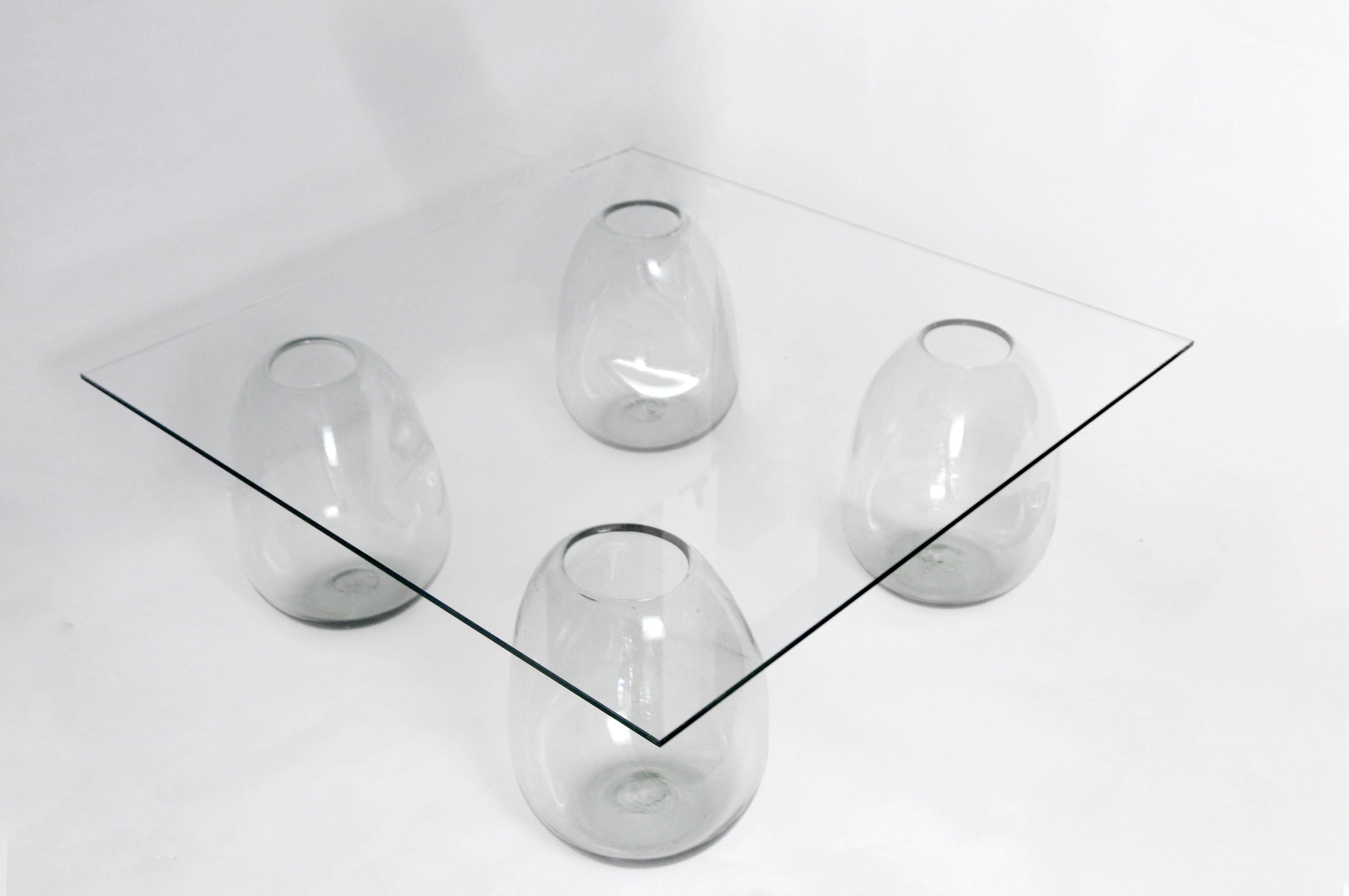 Verre Table basse en verre à bulles en vente