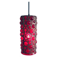 Lampe suspendue en verre bullé et cuivre de Nanny Still McKinney pour Raak Amsterdam