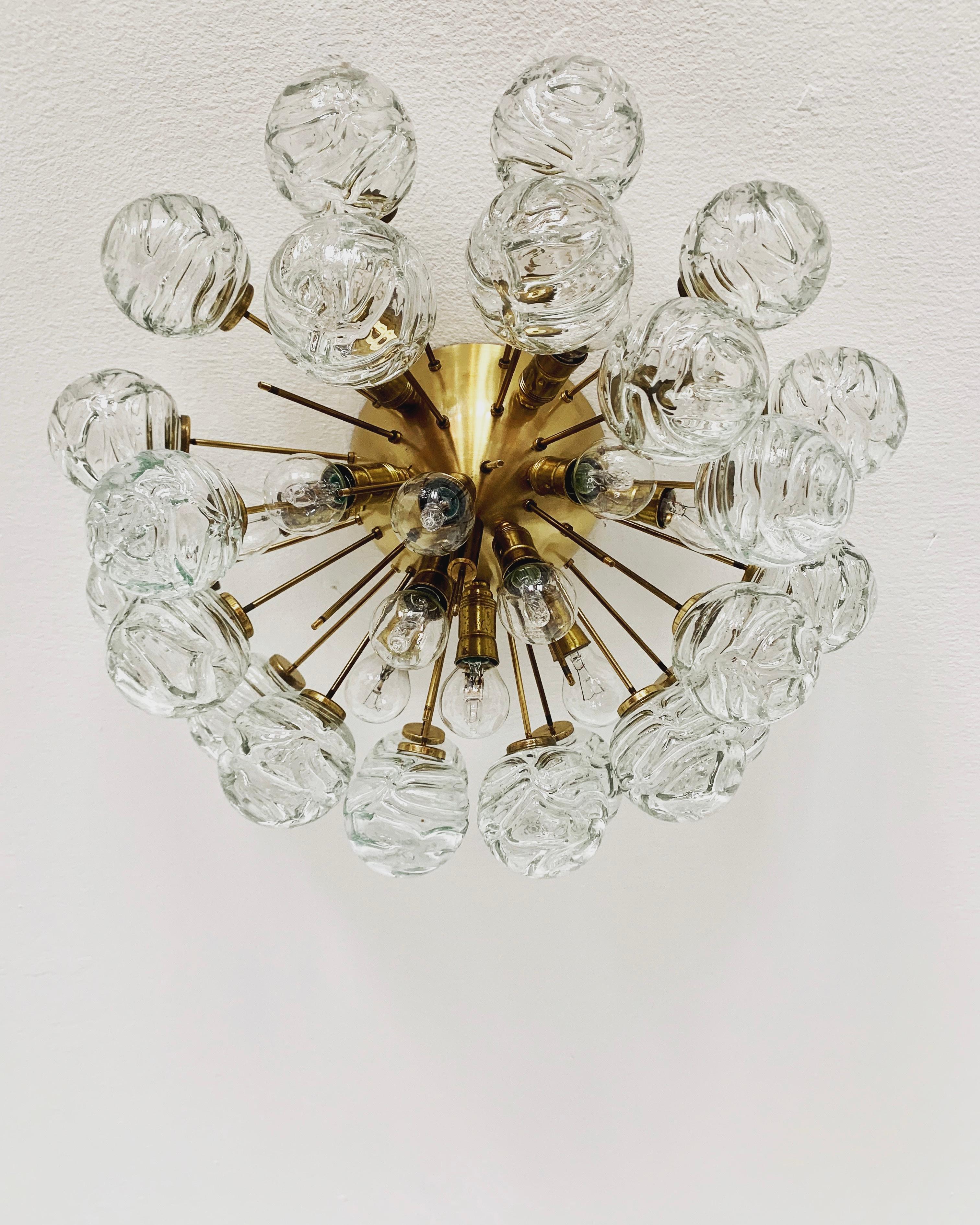 Bubble Glass Flush Chandelier by Doria For Sale 5