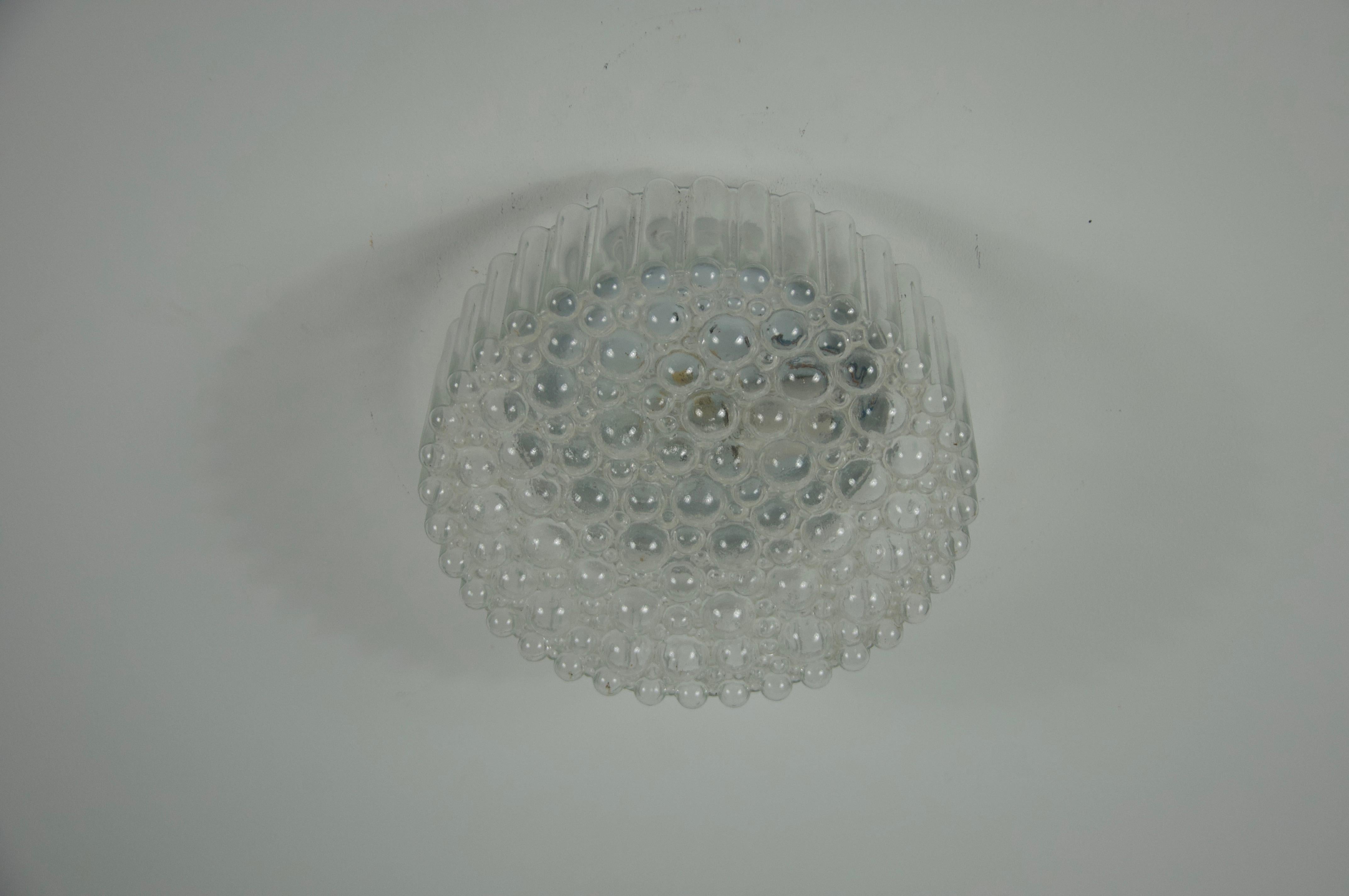 Mid-Century moderno Lampada da incasso in vetro a bolle di Glashütte Limburg, Germania, anni '60 in vendita