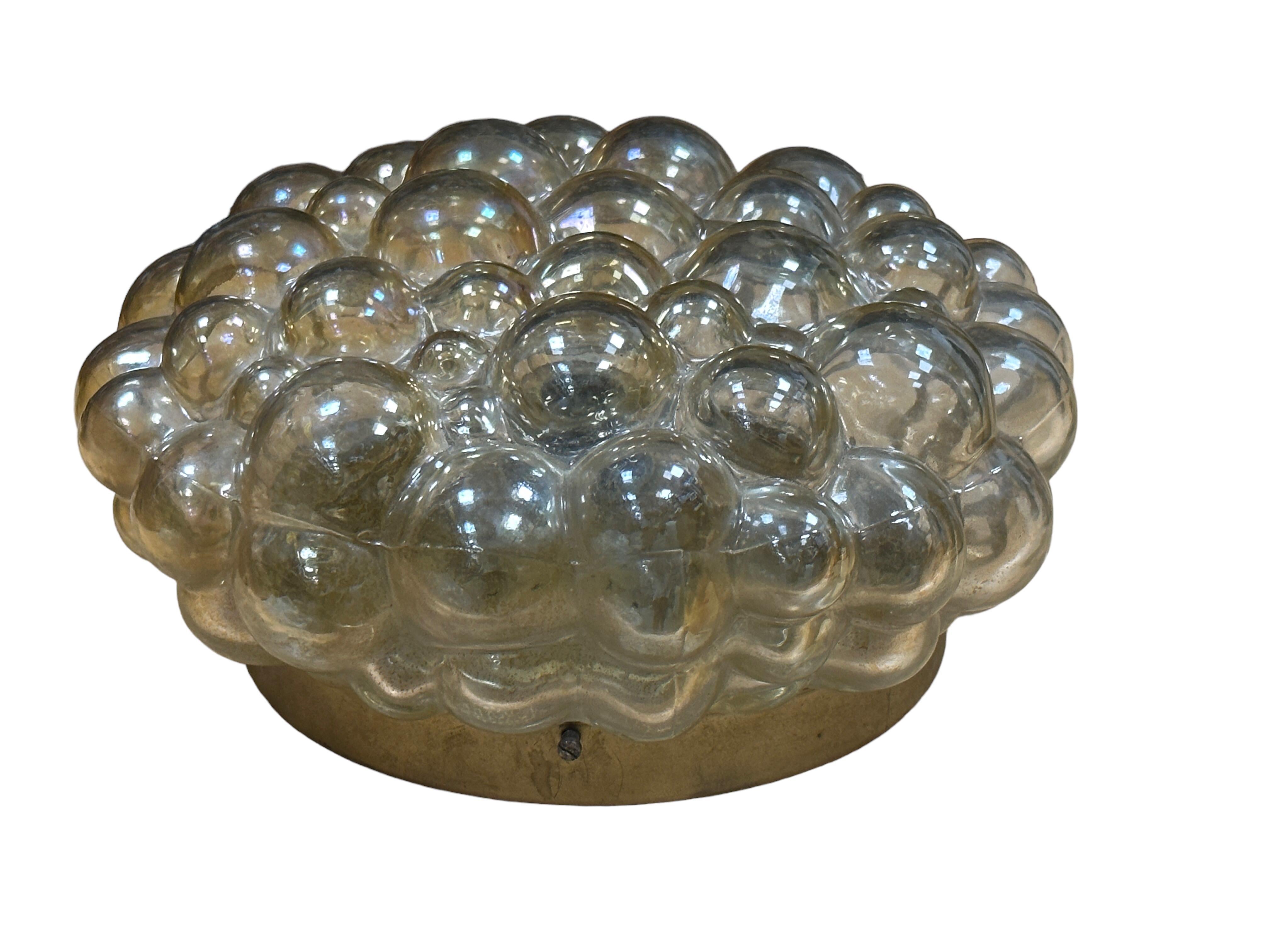 Metal Bubble Glass Flush Mount or Sconce by Helena Tynell for Limburg, Germany, 1960s For Sale