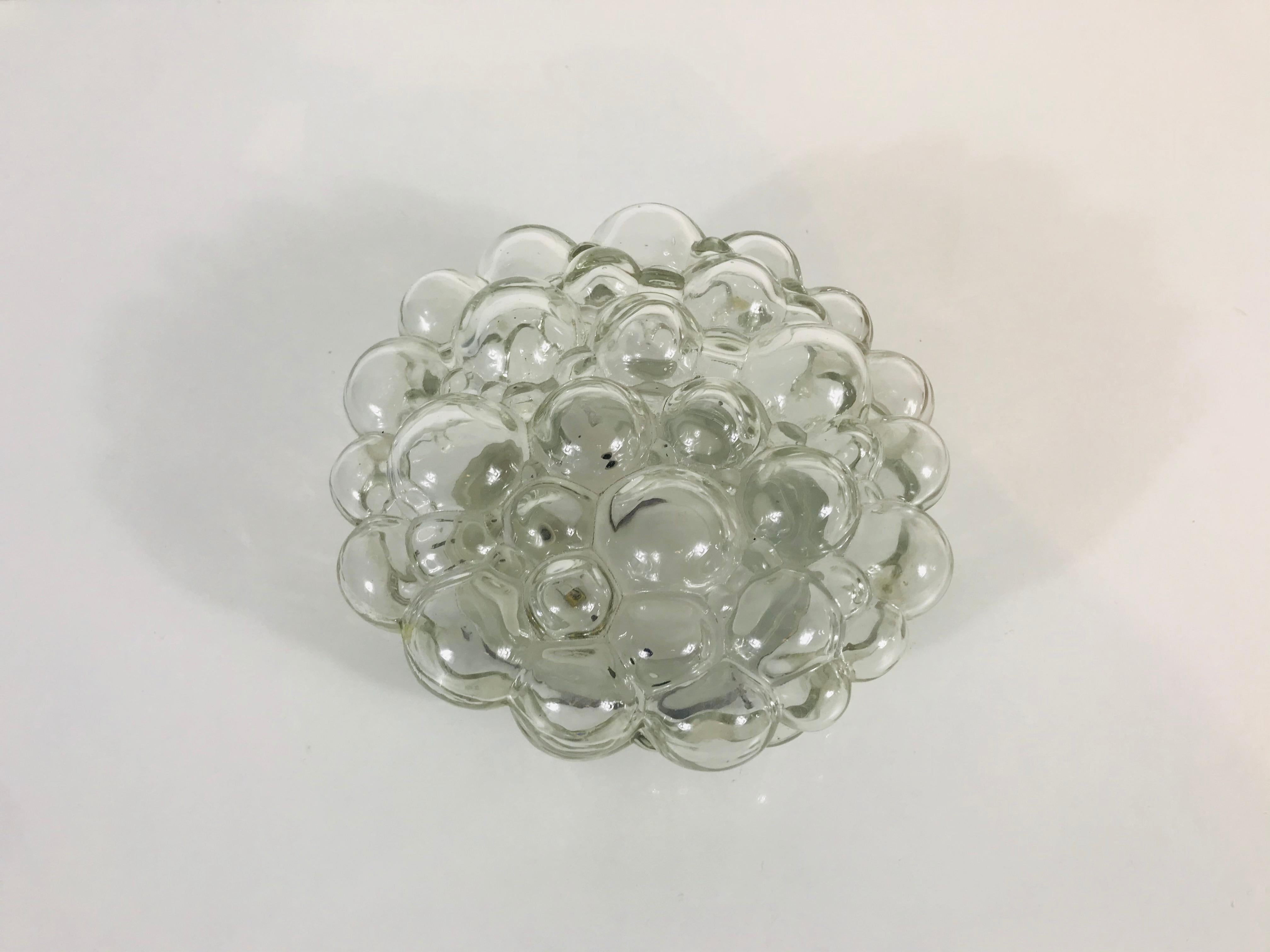 German Bubble Glass Flush Mount or Wall Lamp by Helena Tynell for Limburg, 1960s