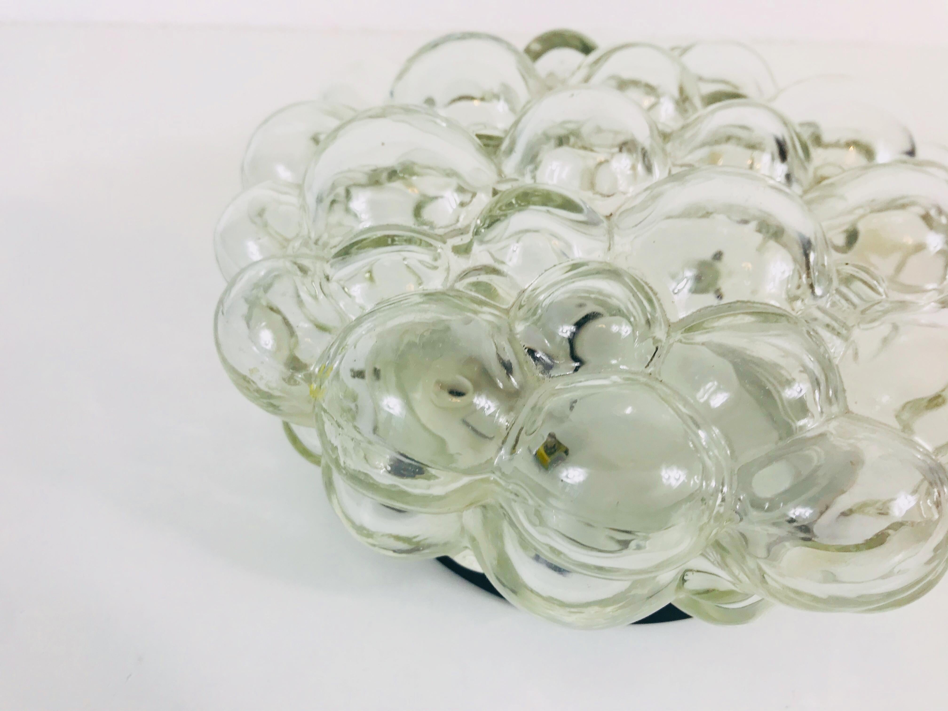 Bubble Glass Flush Mount or Wall Lamp by Helena Tynell for Limburg, 1960s In Good Condition In Hagenbach, DE