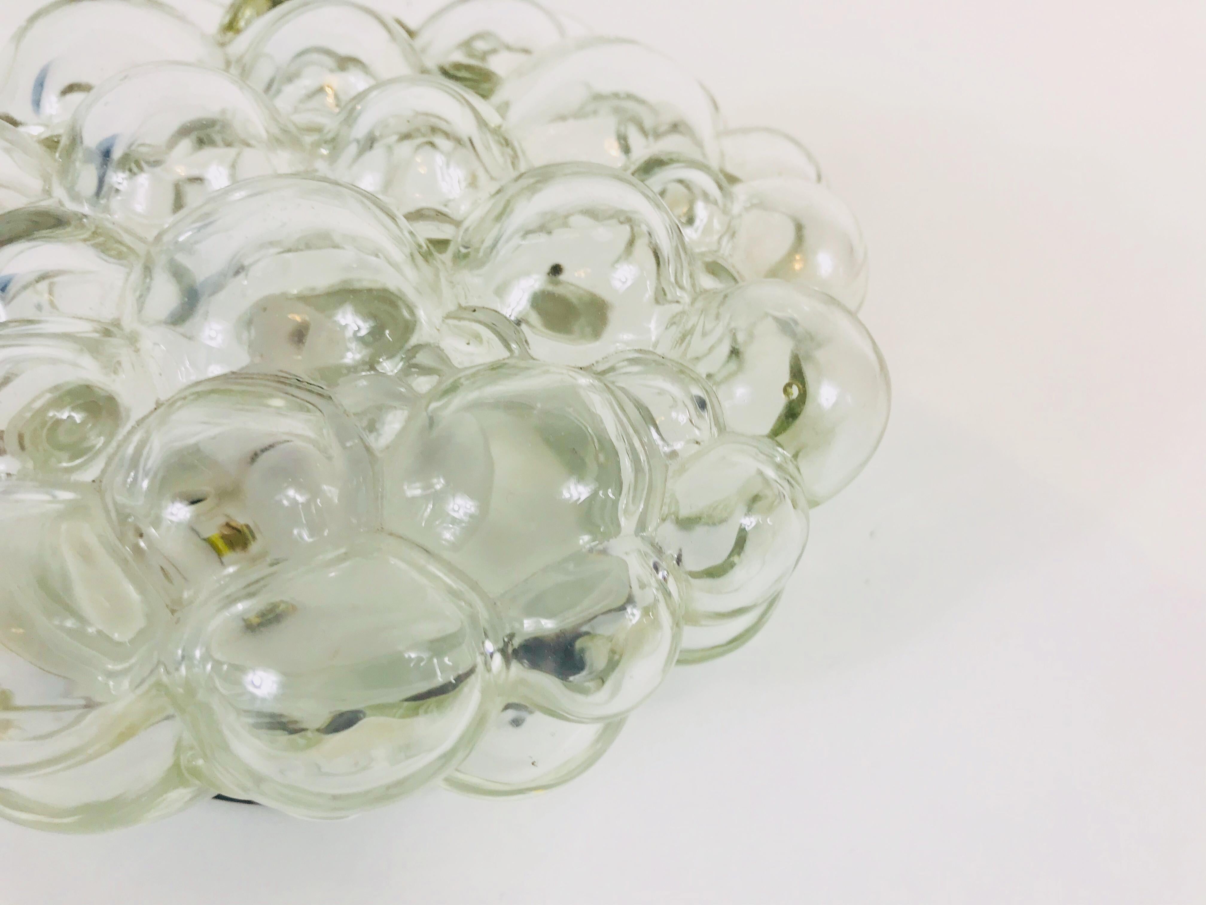 Mid-20th Century Bubble Glass Flush Mount or Wall Lamp by Helena Tynell for Limburg, 1960s