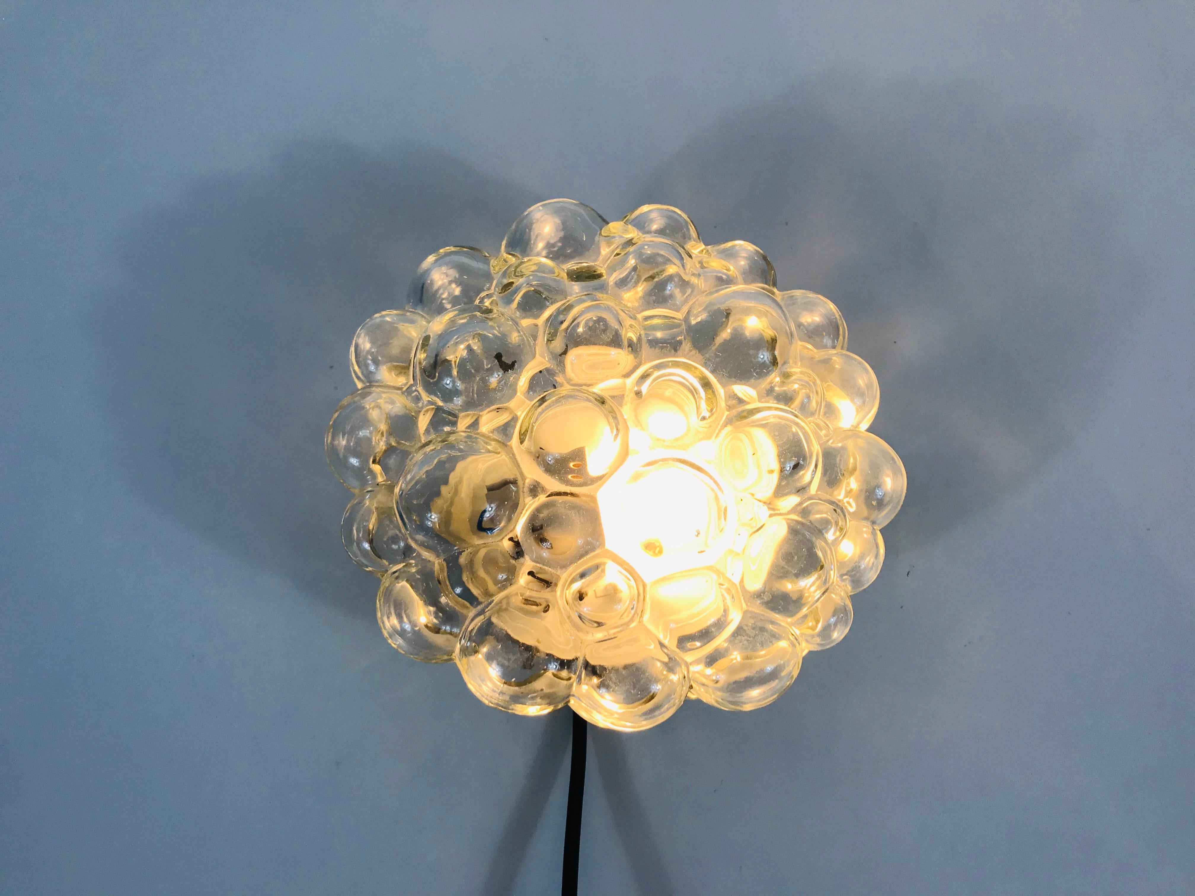 Bubble Glass Flush Mount or Wall Lamp by Helena Tynell for Limburg, 1960s 1