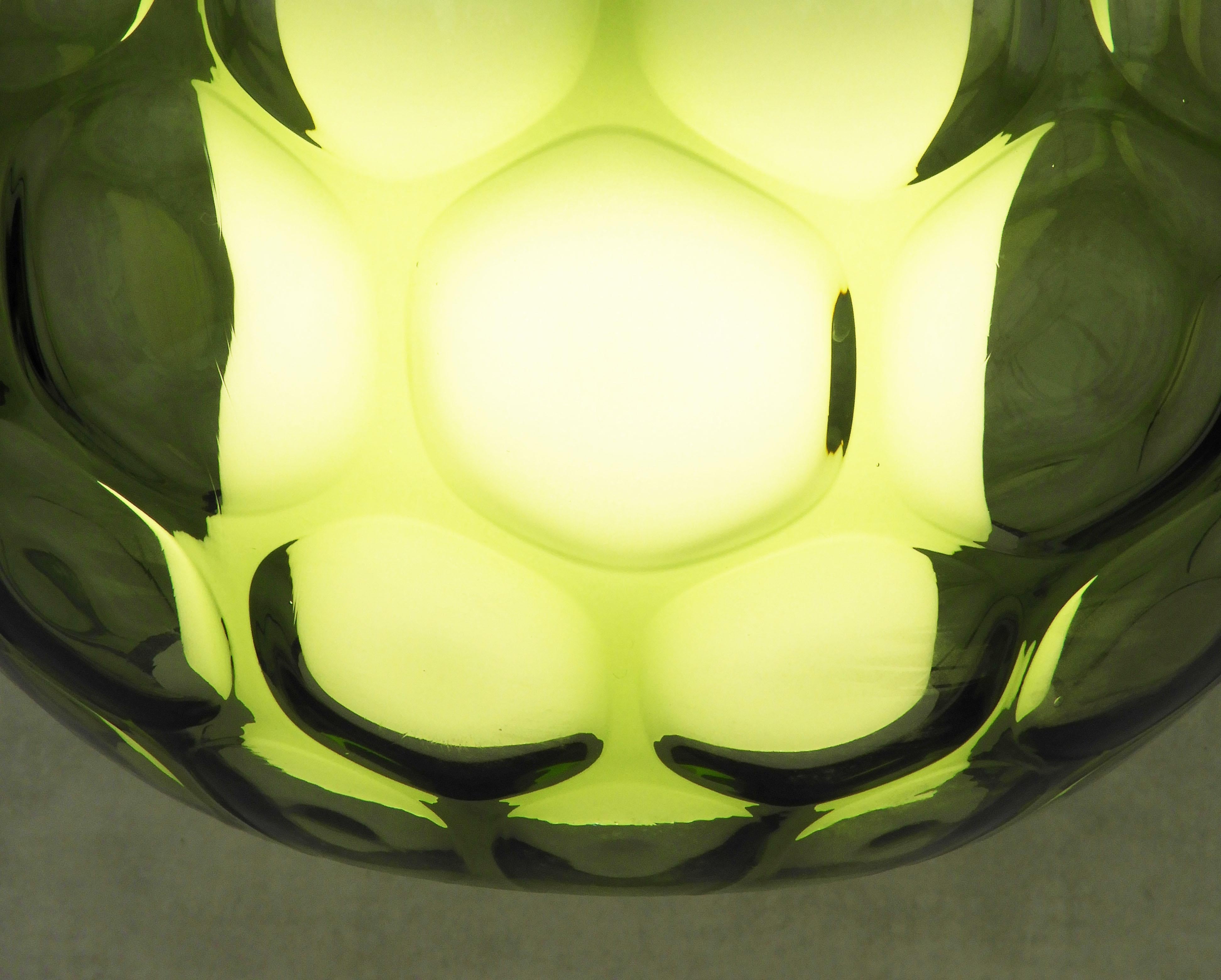 Green Bubble Glass Pendant Light by Peill & Putzer c1960 FREE SHIPPING 3