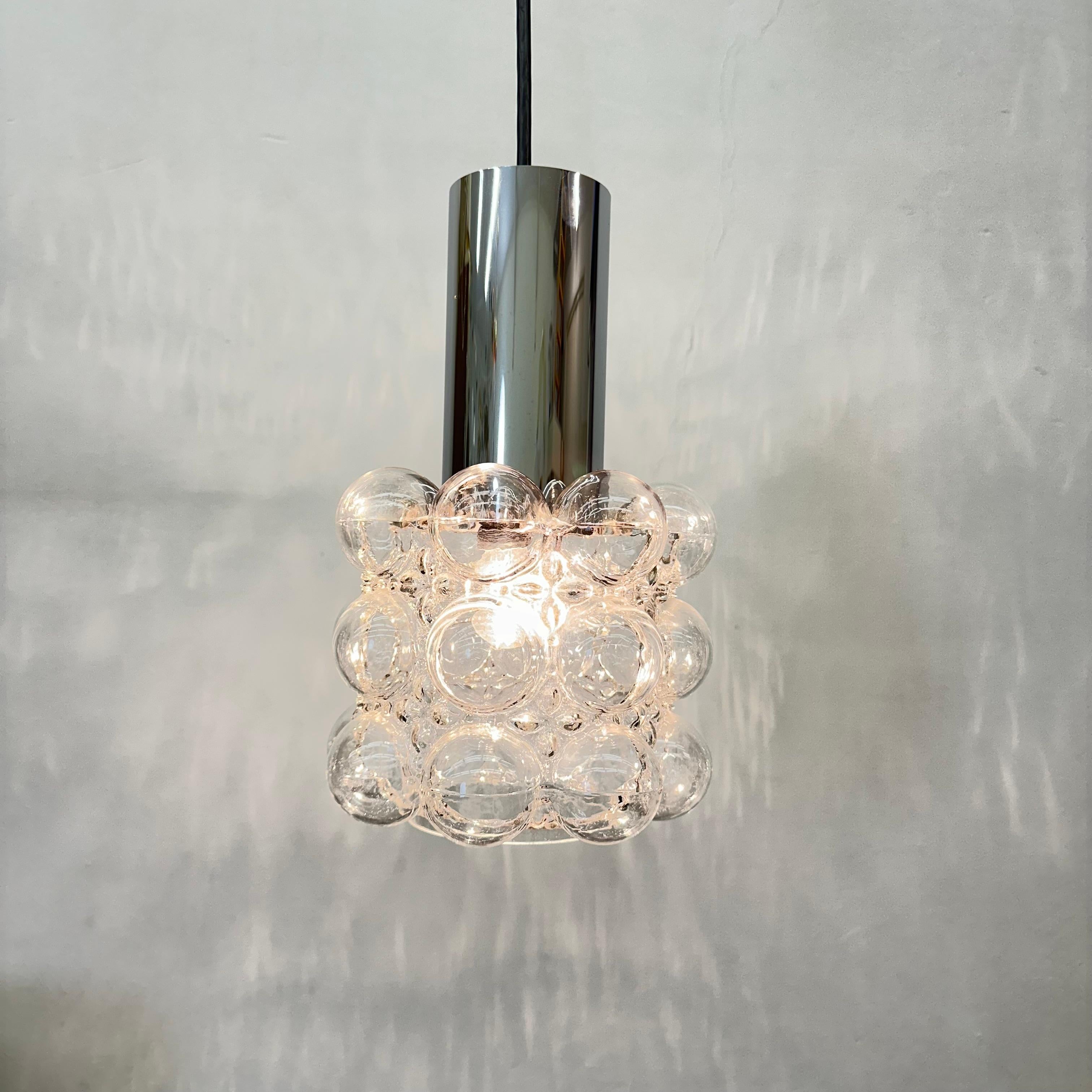 Mid-Century Modern Bubble Glass Pendant by Helena Tynell for Limburg, Germany, 1970s For Sale