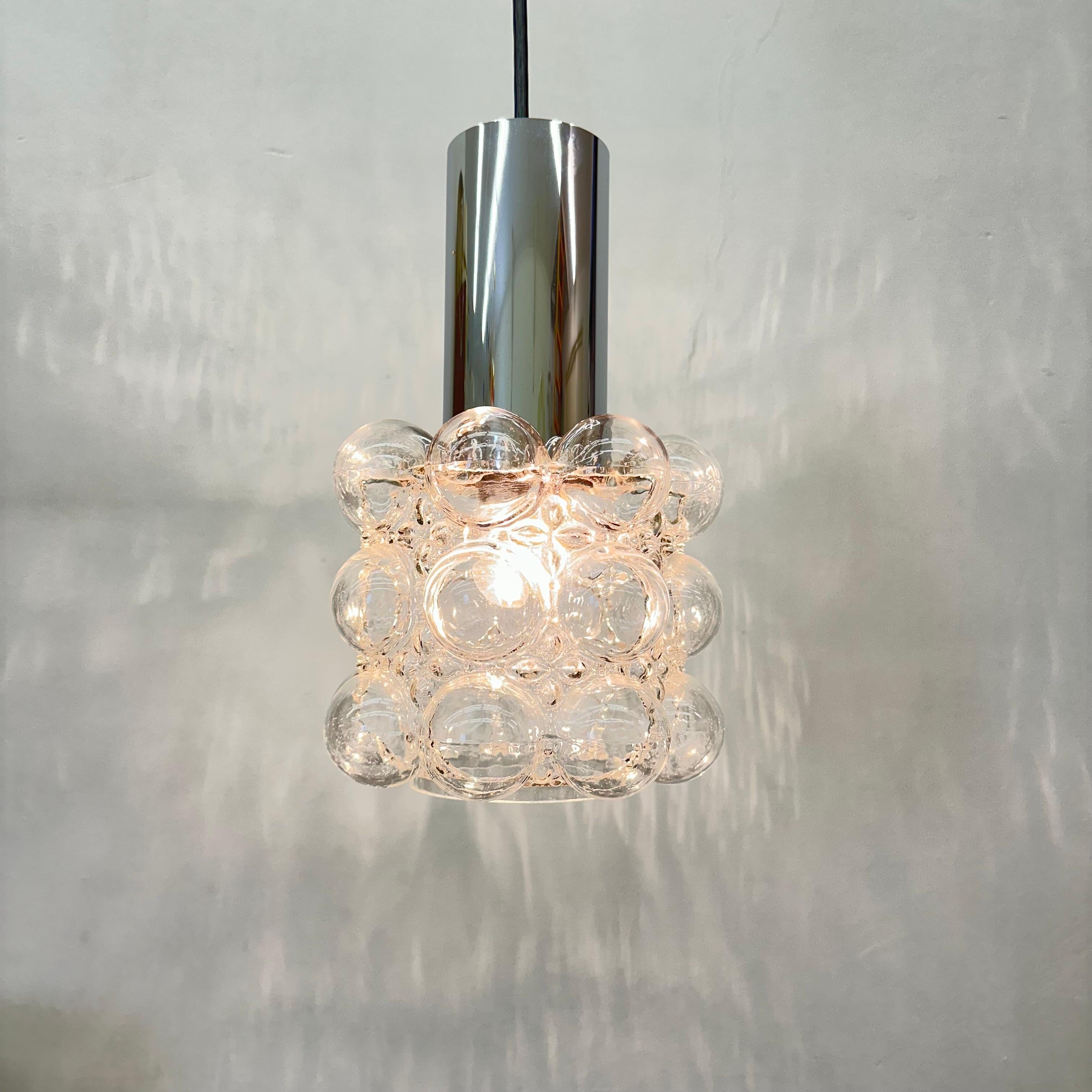 Bubble Glass Pendant by Helena Tynell for Limburg, Germany, 1970s For Sale 1