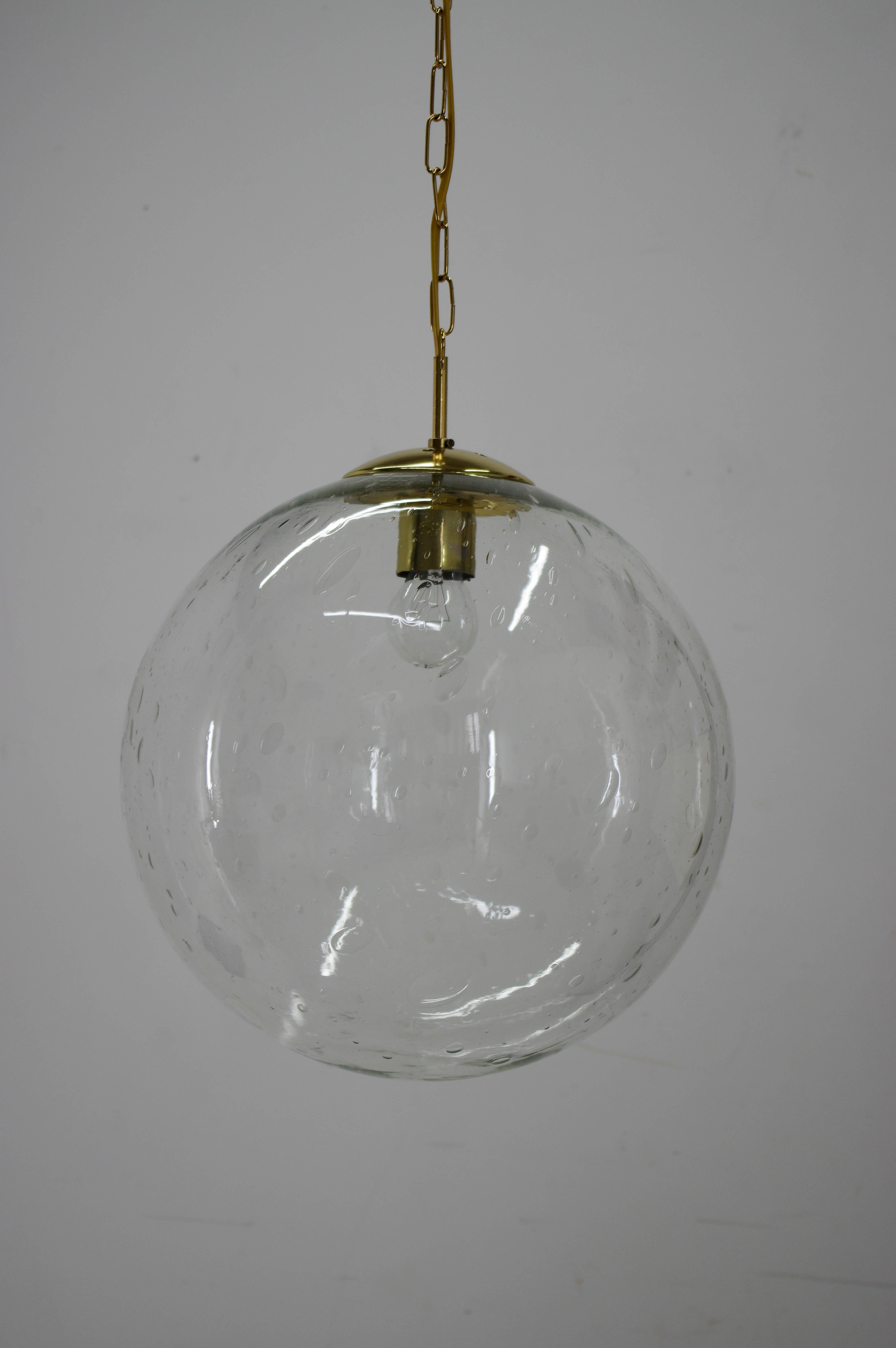 Bubble Glass Pendant by Kamenicky Senov, 1970s In Good Condition For Sale In Praha, CZ