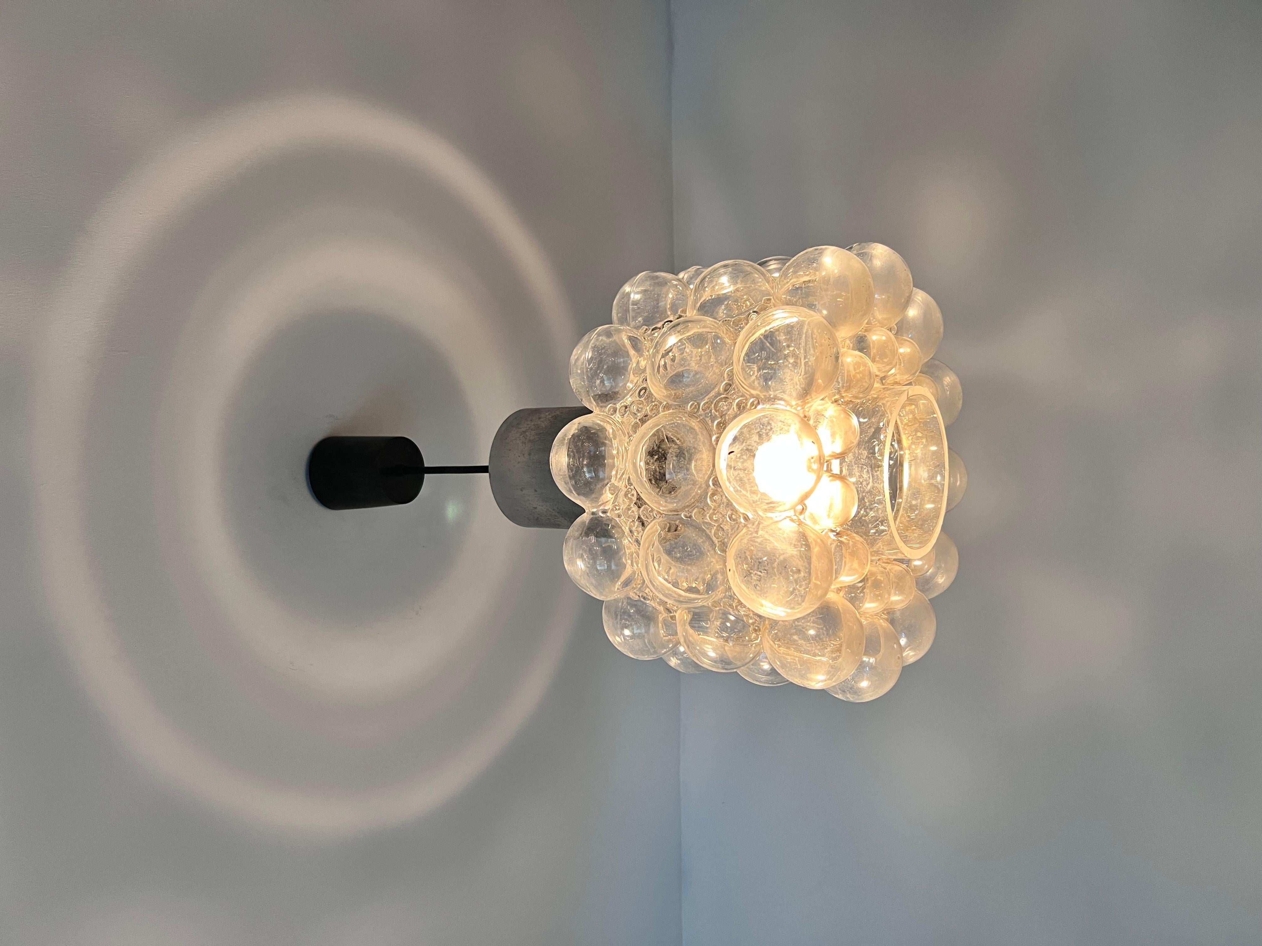 Bubble Glass Pendant Lamp by Helena Tynell for Glashütte Limburg, 1960s For Sale 3