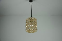 Lampada a sospensione in vetro a bolle di Helena Tynell per Glashütte Limburg, anni '60